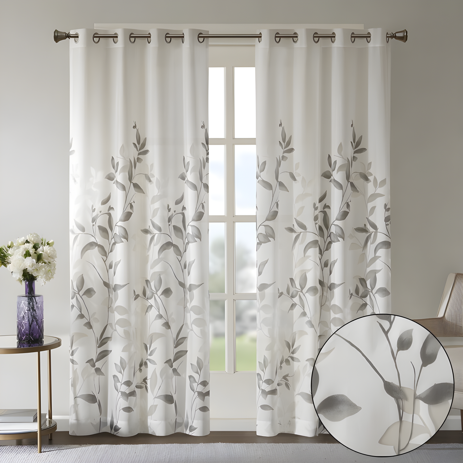 Cecily Burnout Printed Curtain Panel Pair (Set of 2)