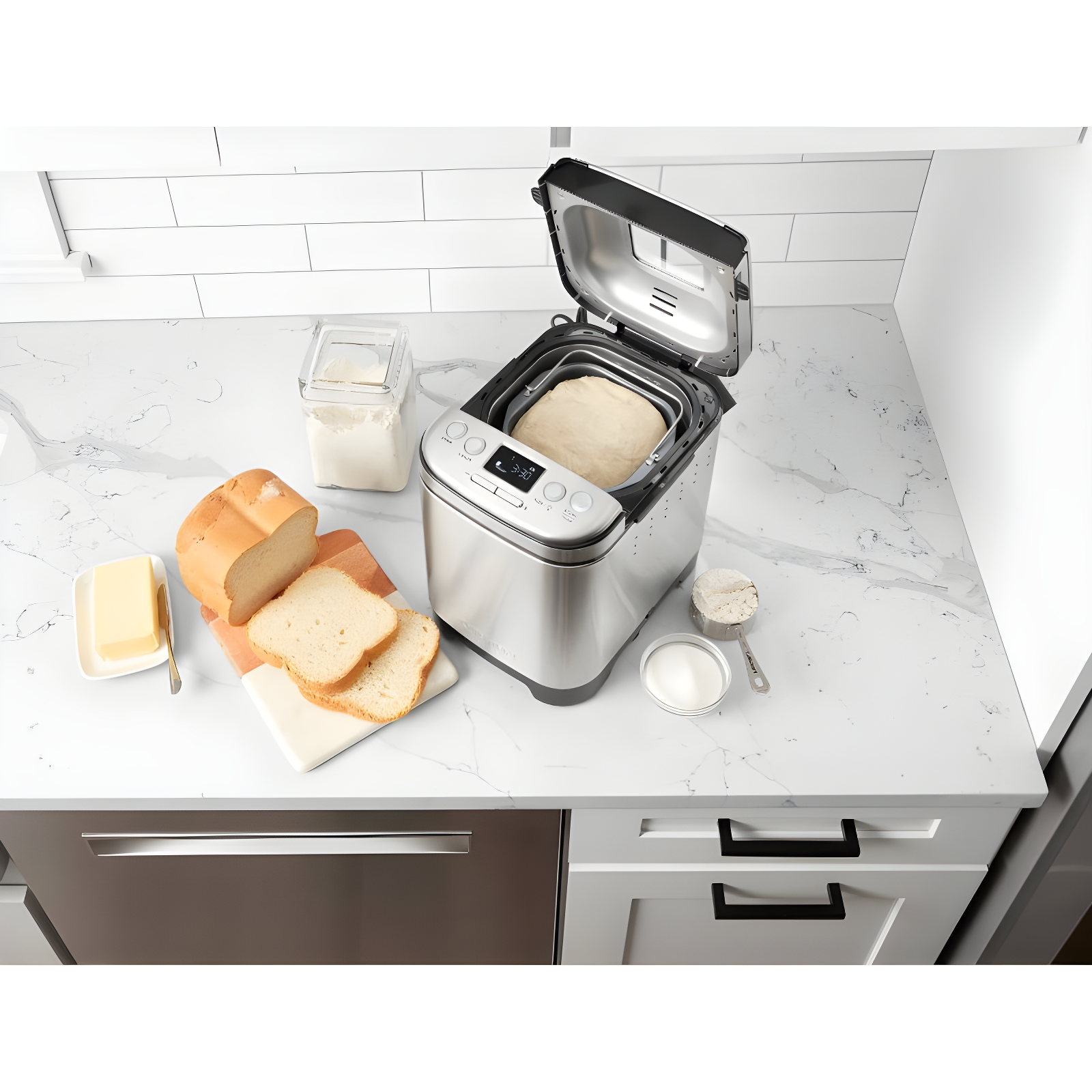 Cuisinart Bread Maker Machine, Compact and Automatic, Customizable Settings, Up to 2lb Loaves