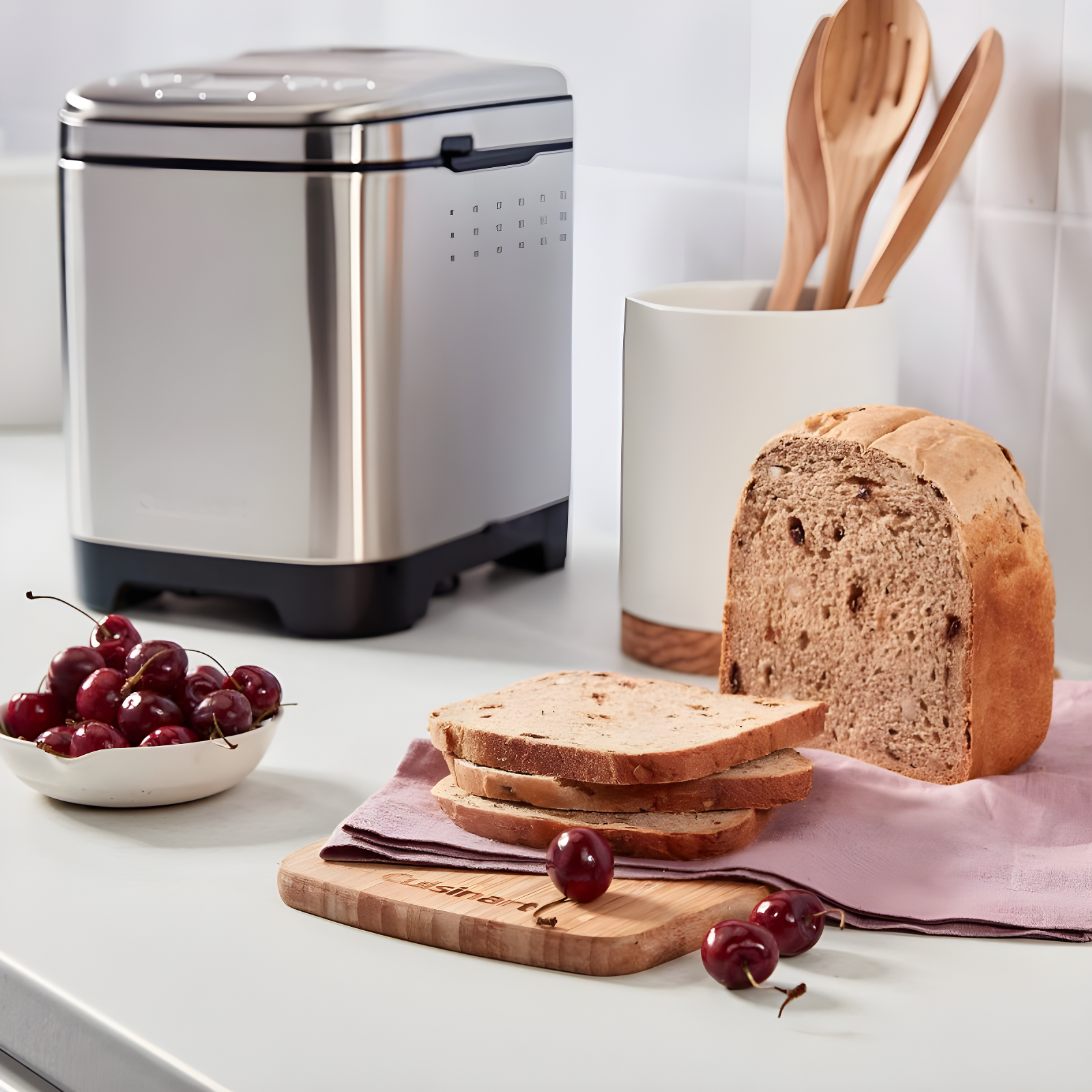 Cuisinart Bread Maker Machine, Compact and Automatic, Customizable Settings, Up to 2lb Loaves