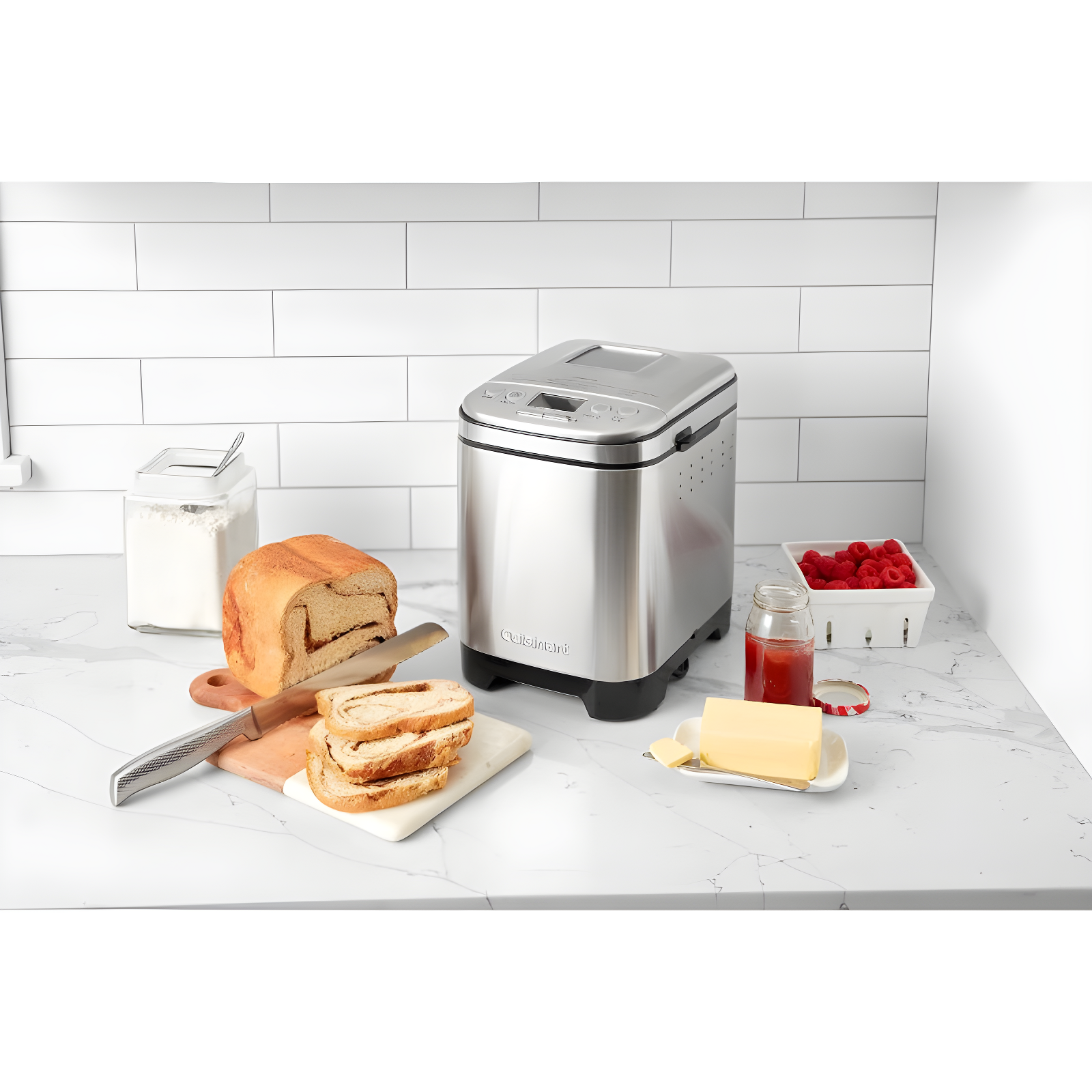 Cuisinart Bread Maker Machine, Compact and Automatic, Customizable Settings, Up to 2lb Loaves