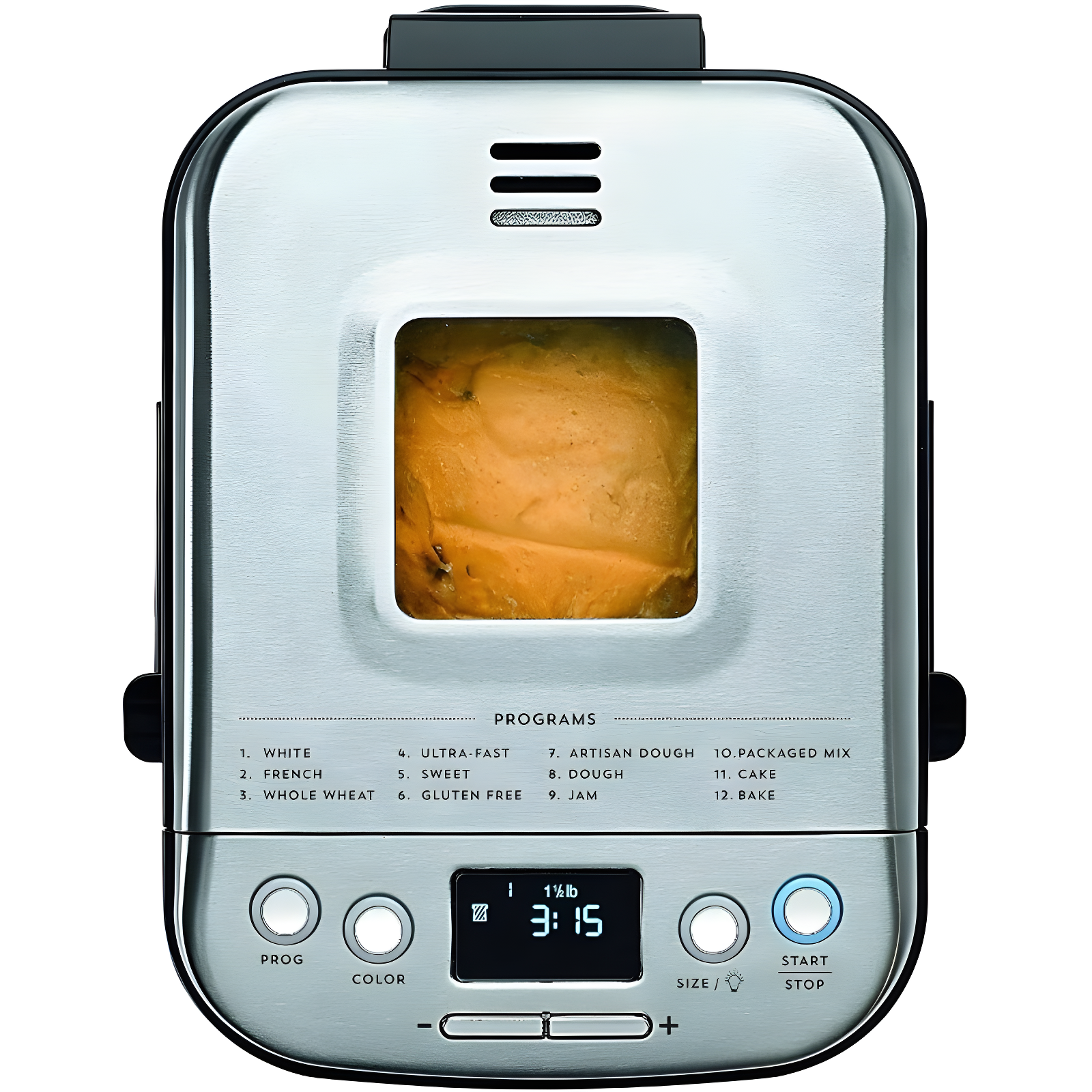 Cuisinart Bread Maker Machine, Compact and Automatic, Customizable Settings, Up to 2lb Loaves