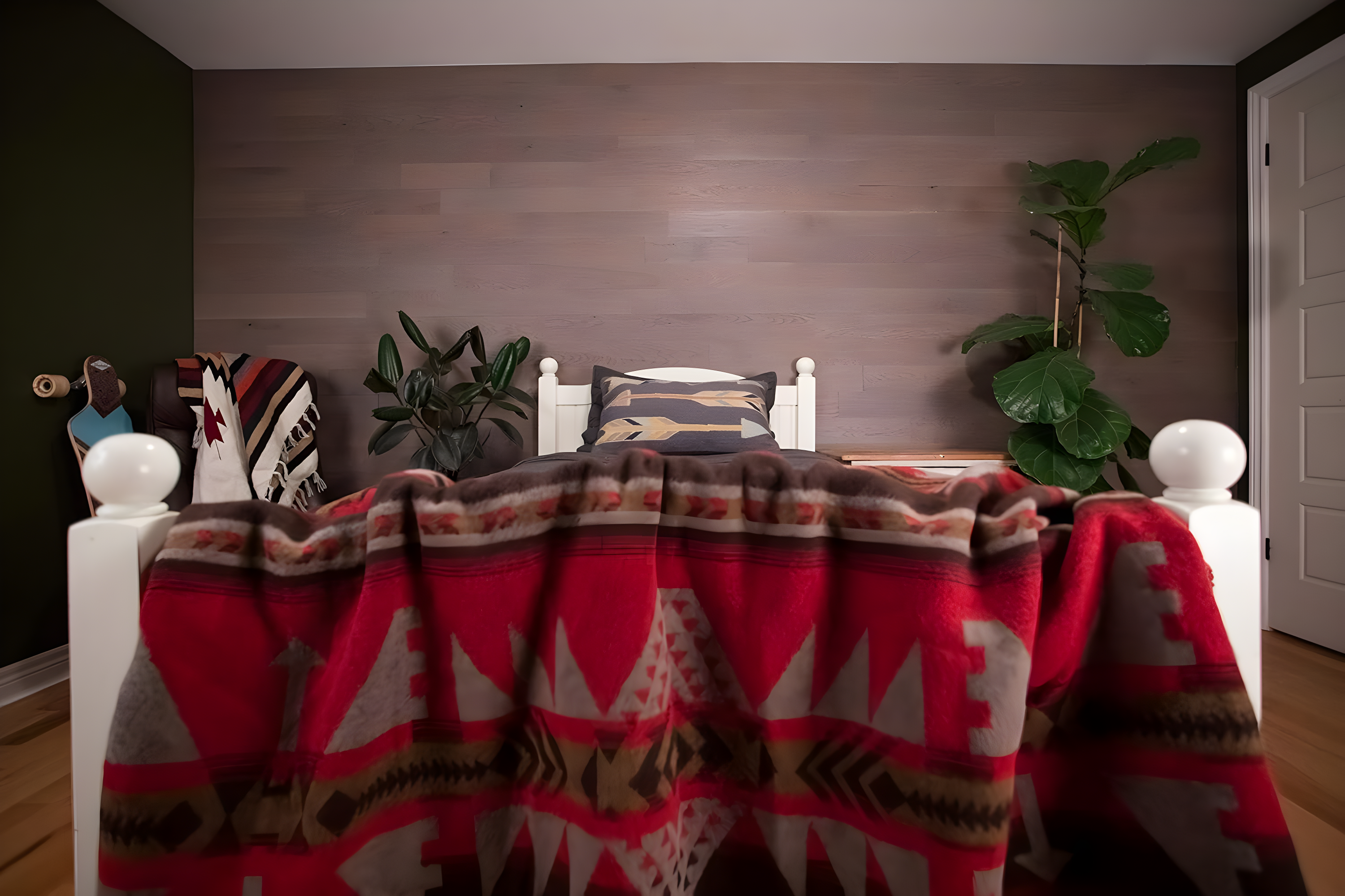 TIMBERCHiC 100% Wood Wall Planks - Made in USA - Peel-and-Stick Wall Panels for Interior Decor - Premium Smooth Finish - DIY Adhesive Wall Panels, Slate (4" x 20 Sq Ft)