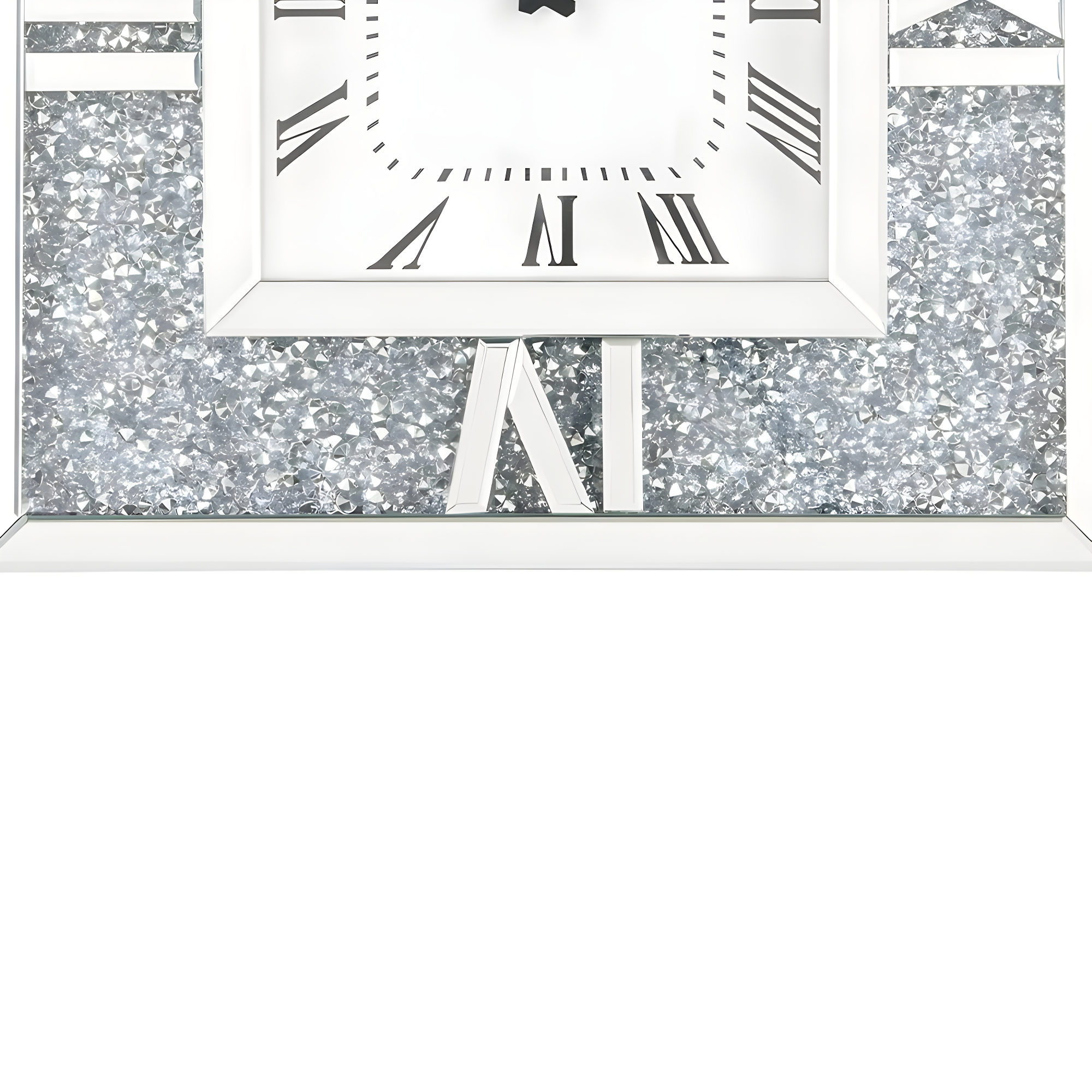 Noralie Wall Clock in Mirrored & Faux Diamonds