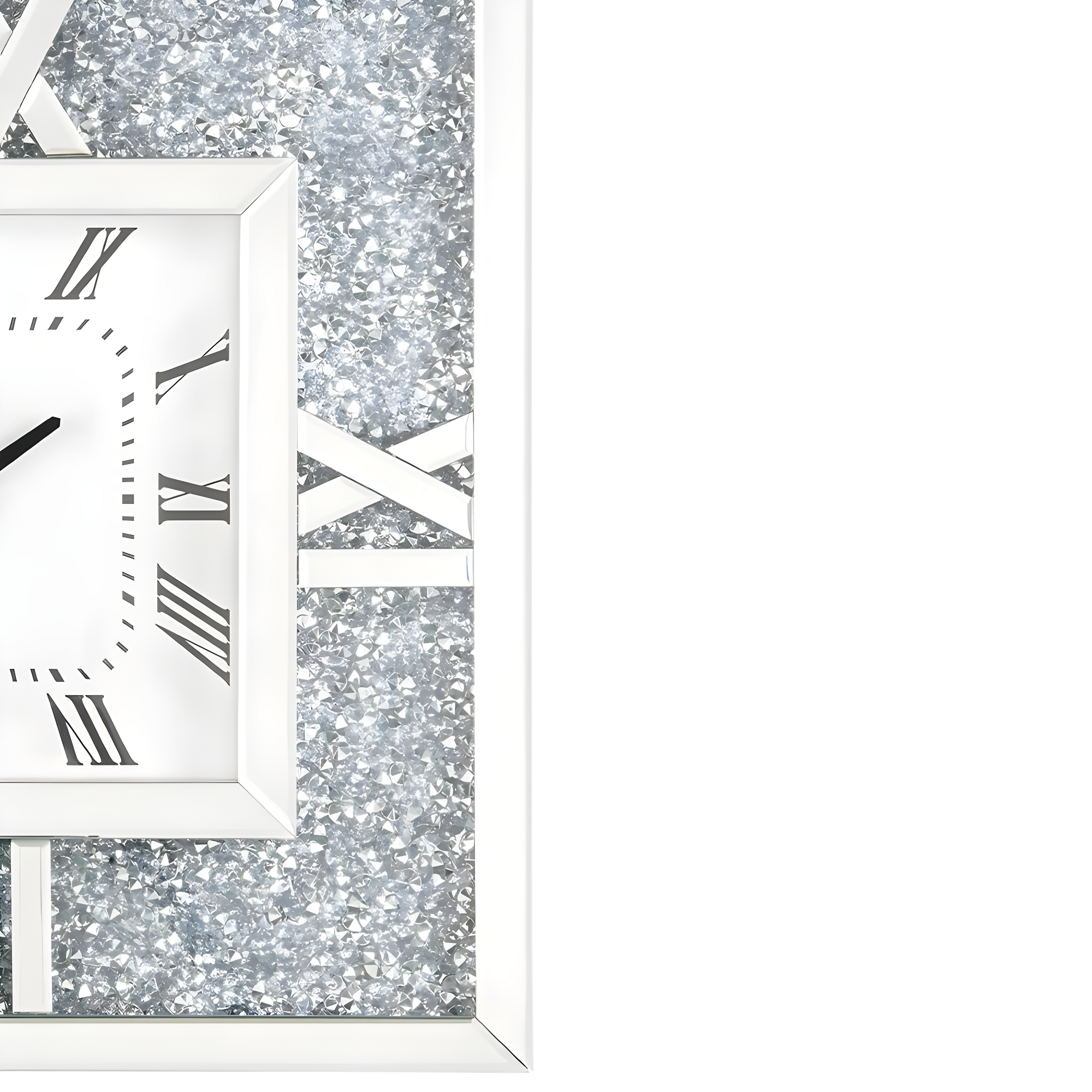 Noralie Wall Clock in Mirrored & Faux Diamonds