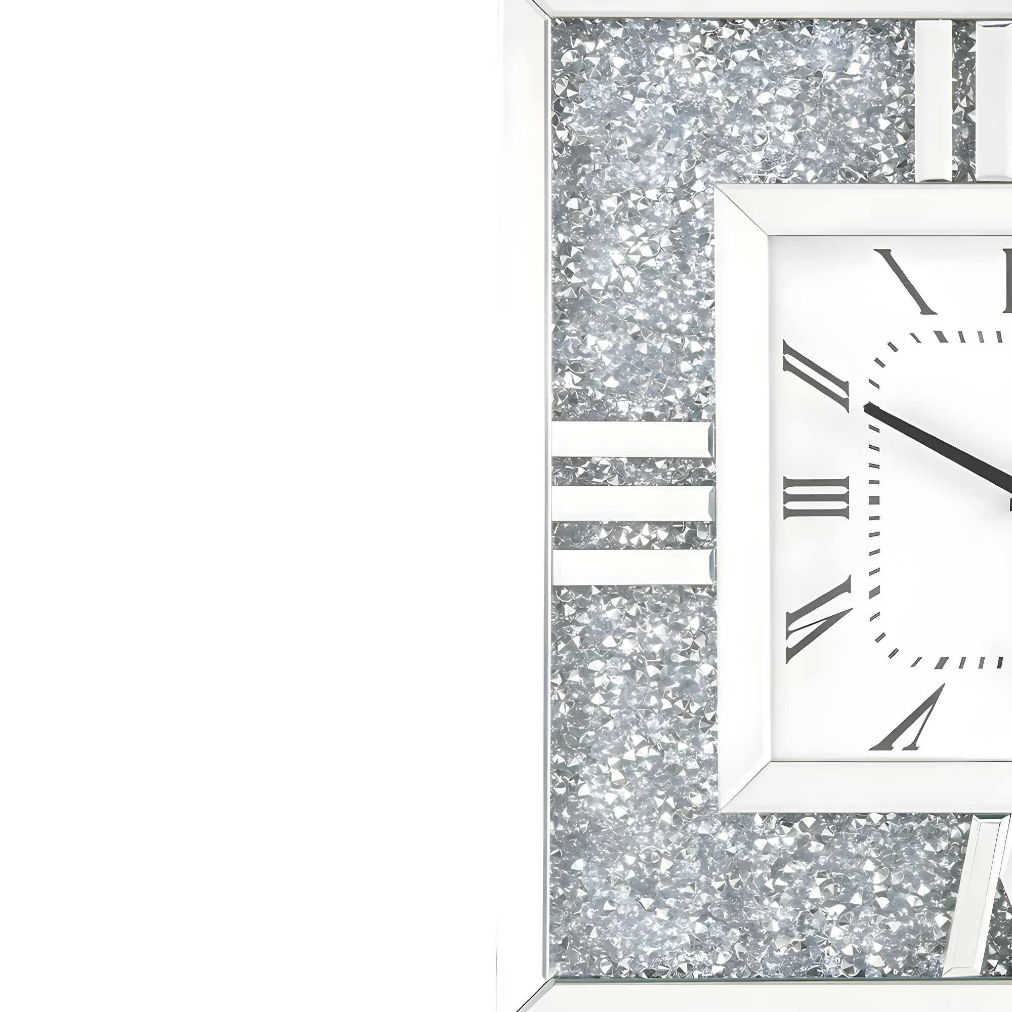 Noralie Wall Clock in Mirrored & Faux Diamonds