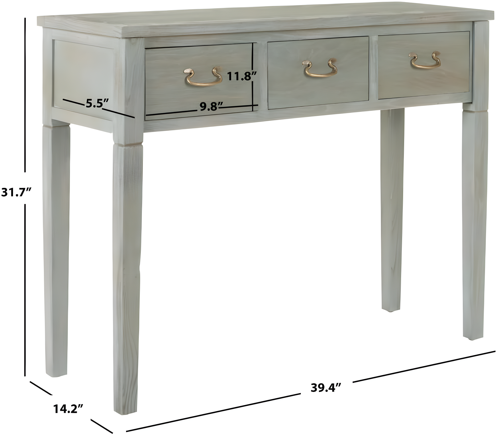 Cindy Console Table - Ash Grey - Safavieh