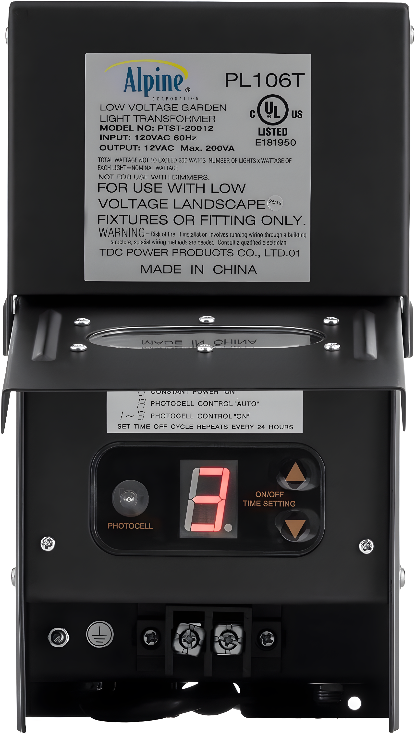200 Watt Transformer with Timer and Photo Cell