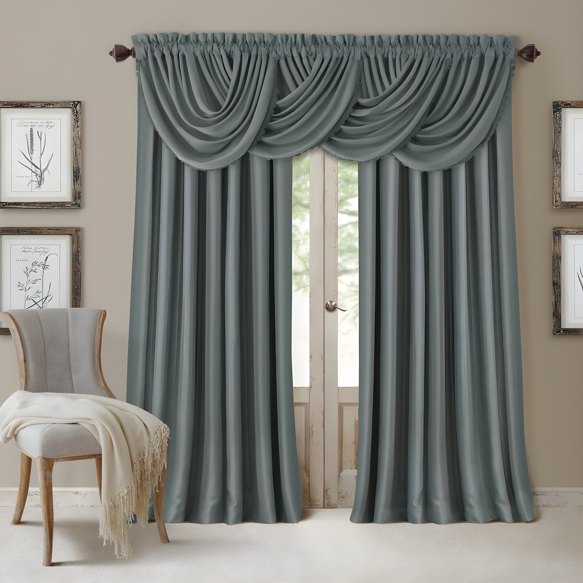 All Seasons Single Blackout Window Curtain Panel - 52" x 84" - Dusty Blue - Elrene Home Fashions