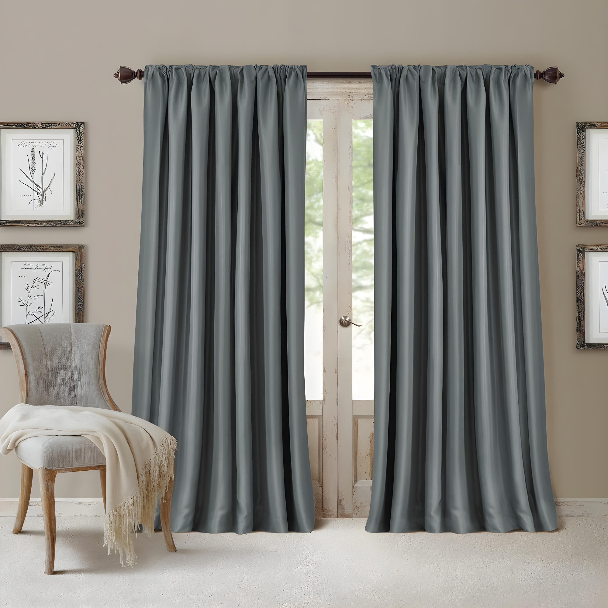 All Seasons Single Blackout Window Curtain Panel - 52" x 84" - Dusty Blue - Elrene Home Fashions