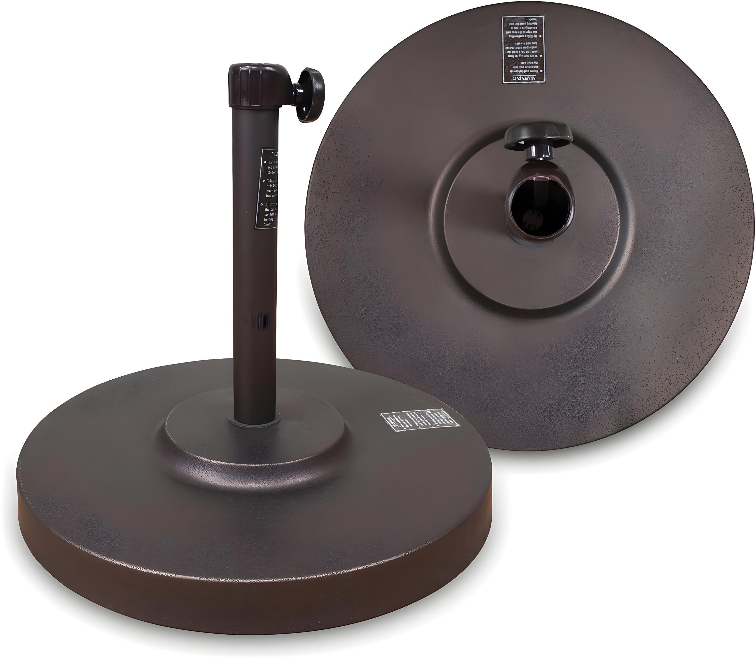 California Umbrella 50LBS Umbrella Base with Steel Cover with Concrete Bronze
