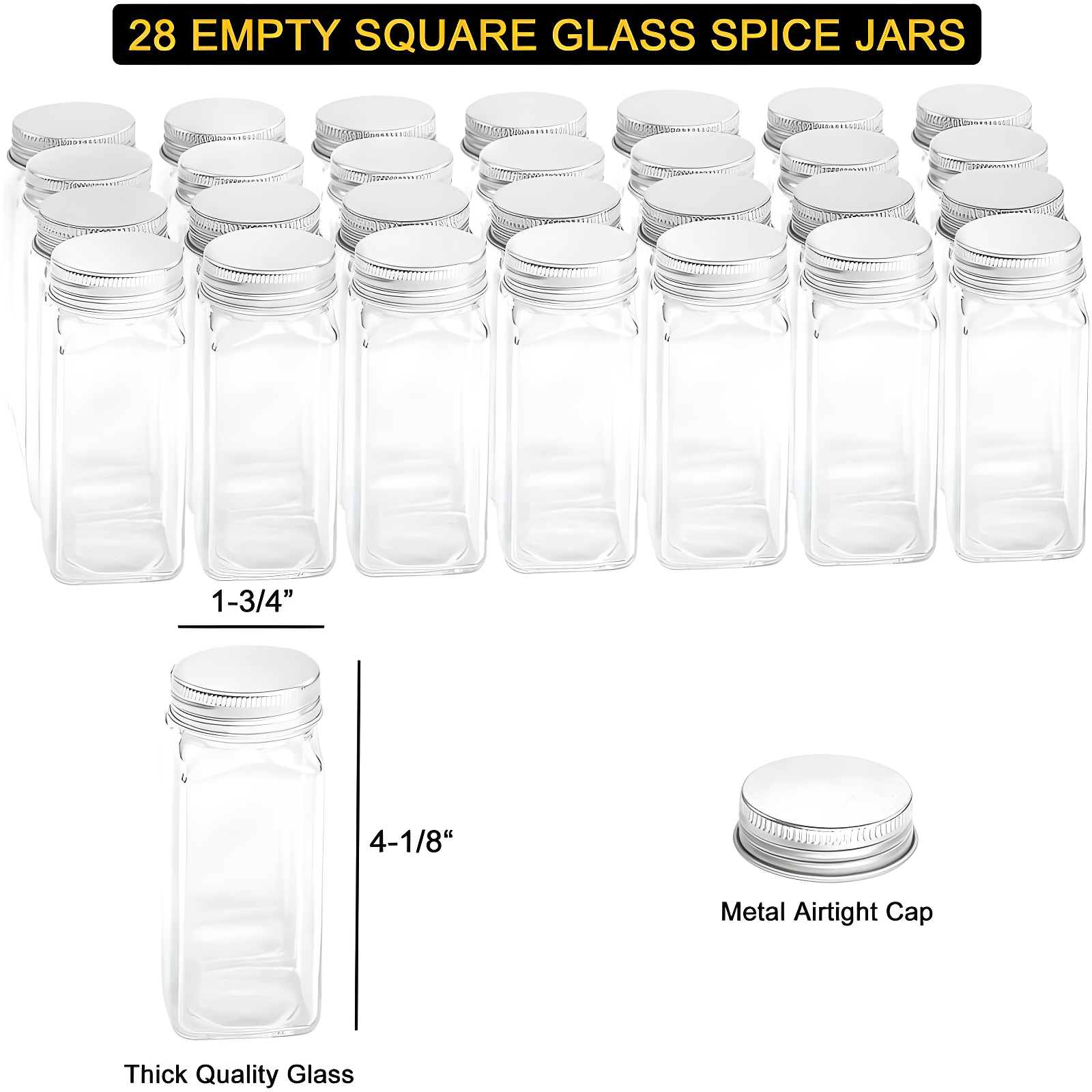 SpaceAid Spice Rack Organizer Set with Spice Jars, 386 Labels, Chalk Marker, and Funnel – For Cabinet, Countertop, Pantry, Cupboard, or Wall Mount