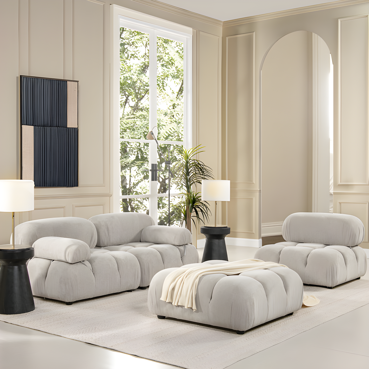 Sigma 4 - Piece Modular Upholstered Reversible L-Sectional
