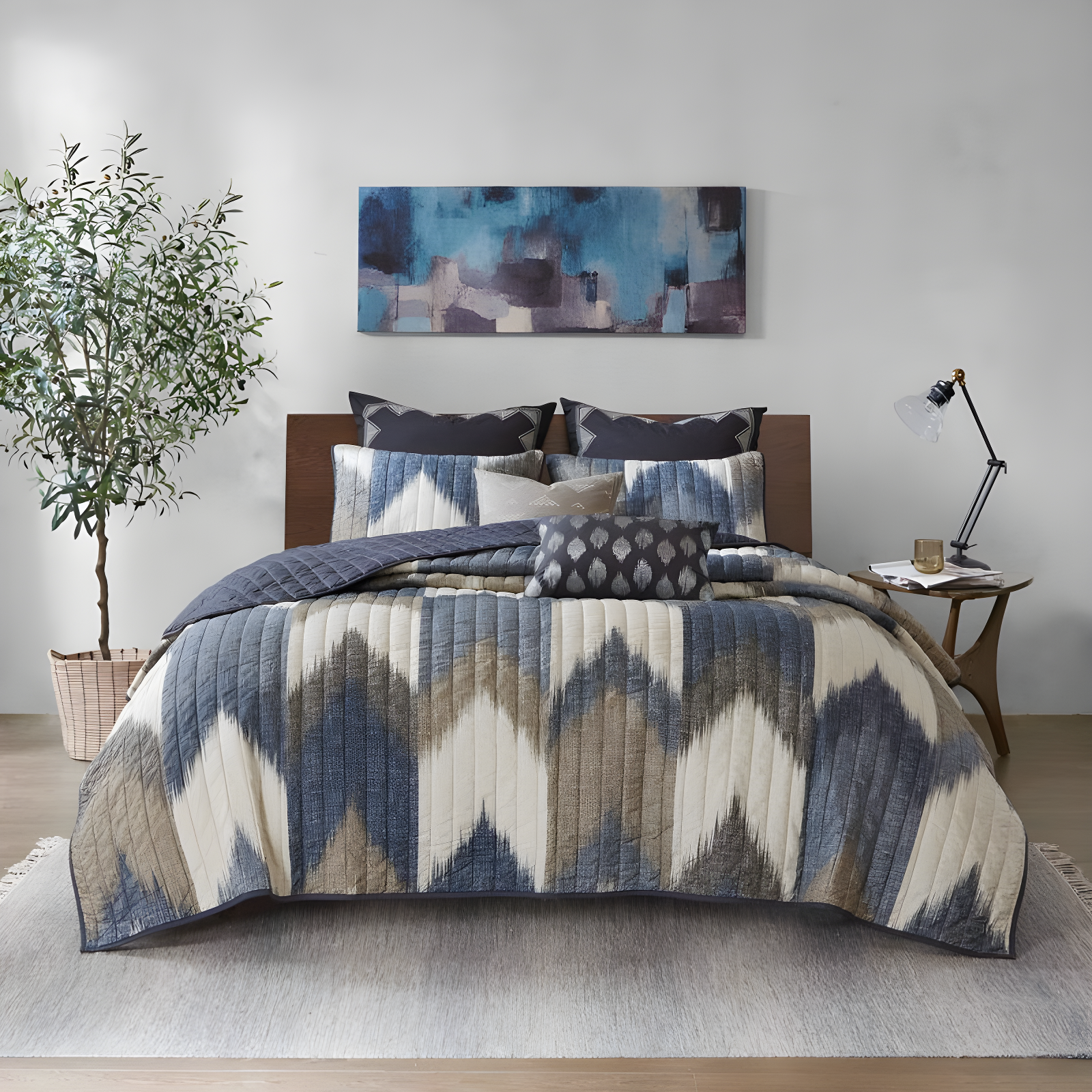 Alpine 3 Piece Printed Cotton Quilt Set