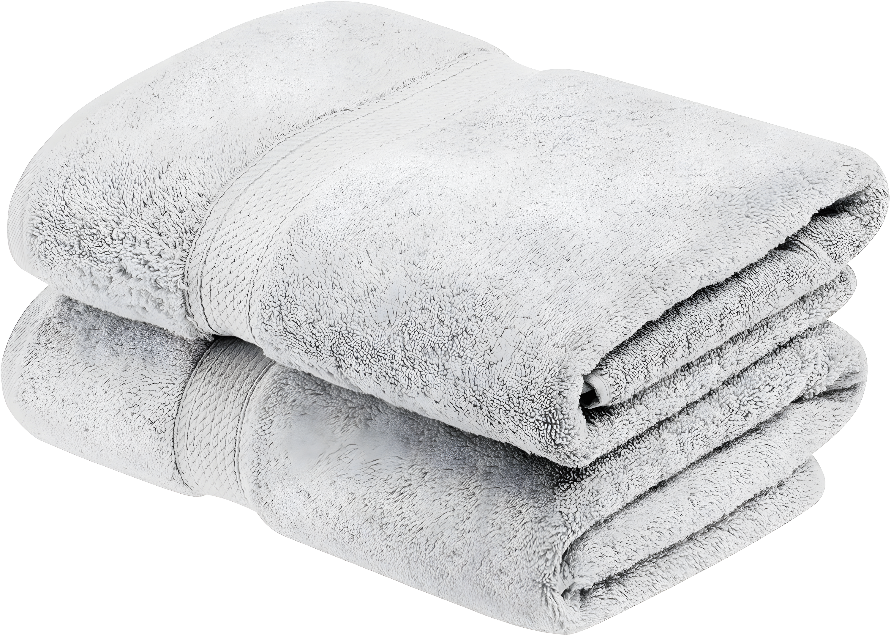Luxury Cotton Heavyweight Ultra-Plush Bath Towel Set of 2, Silver - Blue Nile Mills