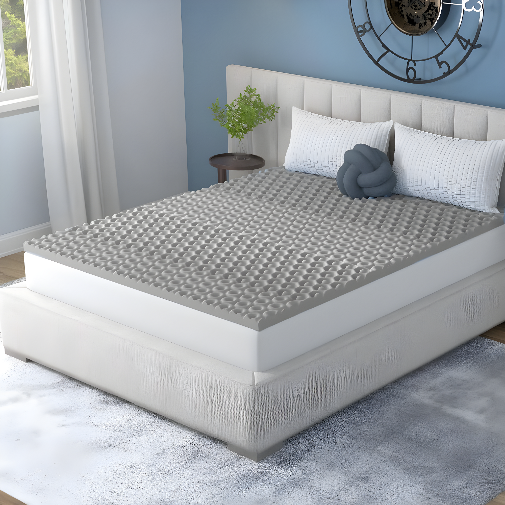 Vibe 2” Cool Pod Convoluted Gel Memory Foam Mattress Topper, Twin