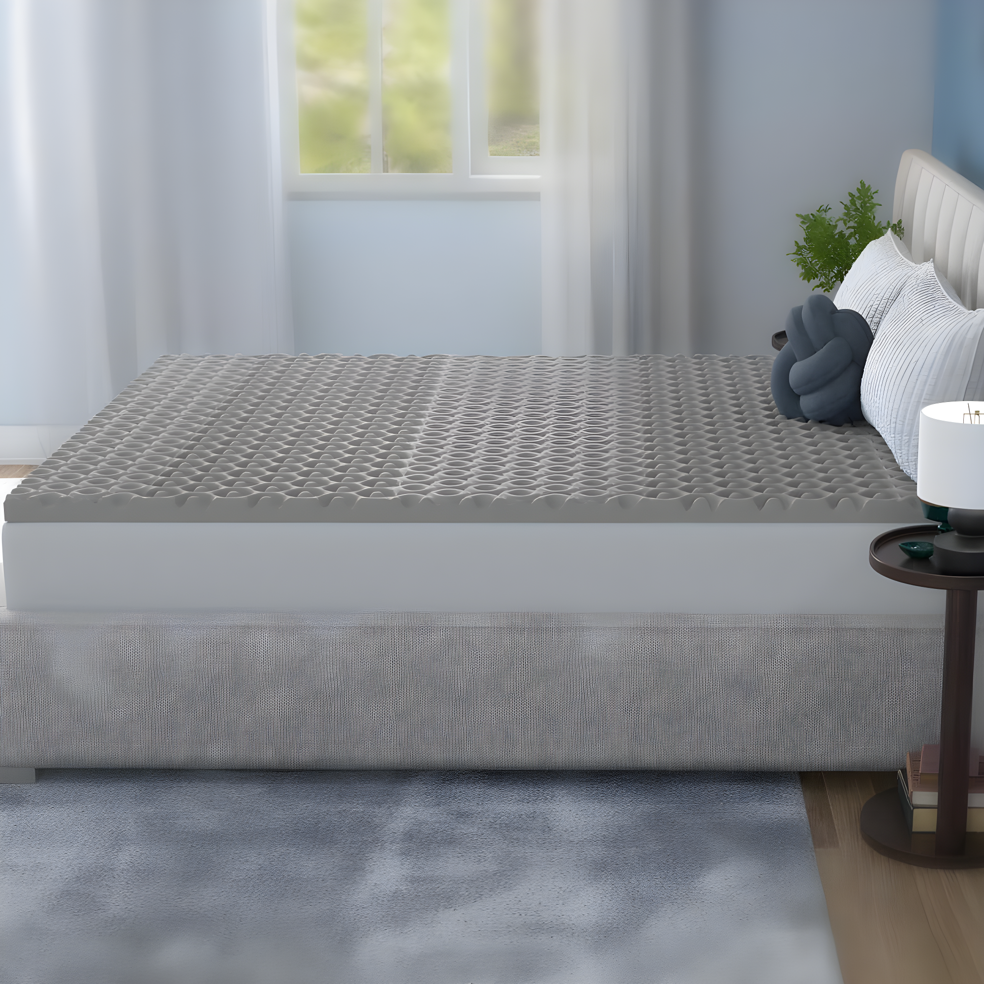 Vibe 2” Cool Pod Convoluted Gel Memory Foam Mattress Topper, Twin