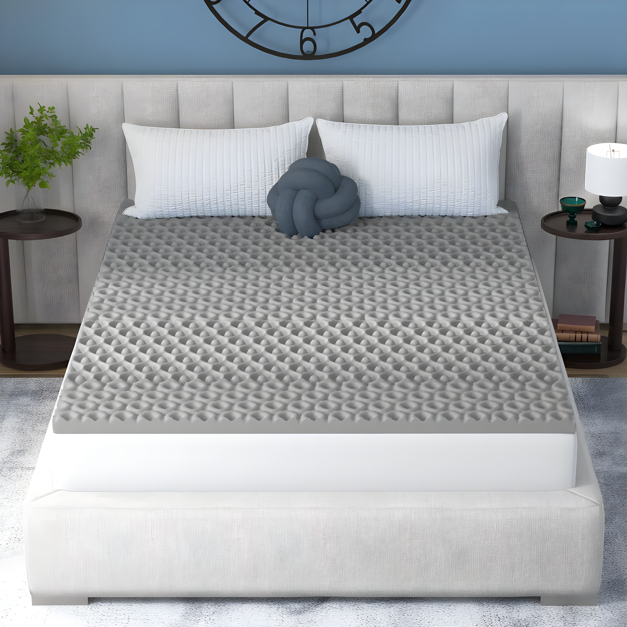 Vibe 2” Cool Pod Convoluted Gel Memory Foam Mattress Topper, Twin