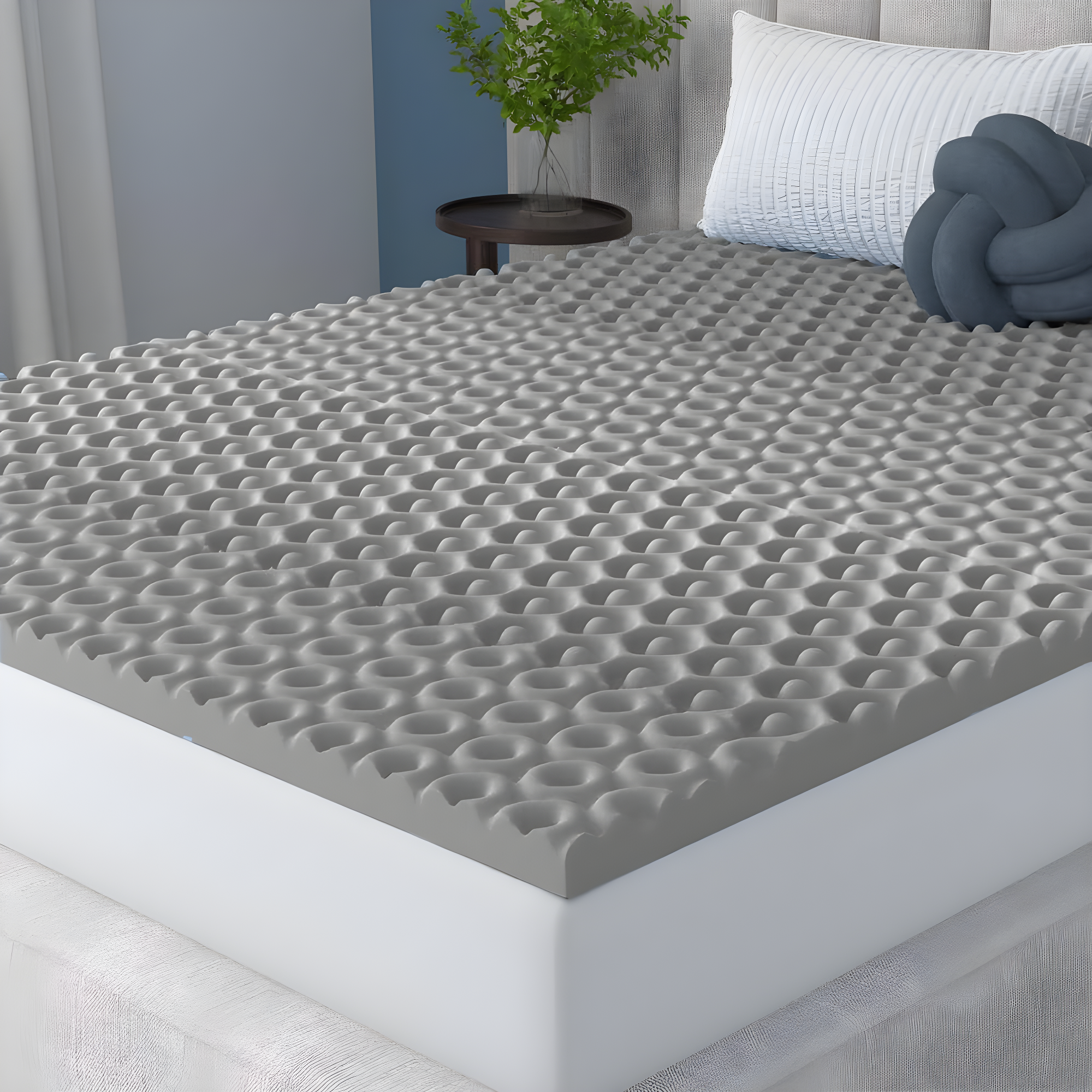 Vibe 2” Cool Pod Convoluted Gel Memory Foam Mattress Topper, Twin