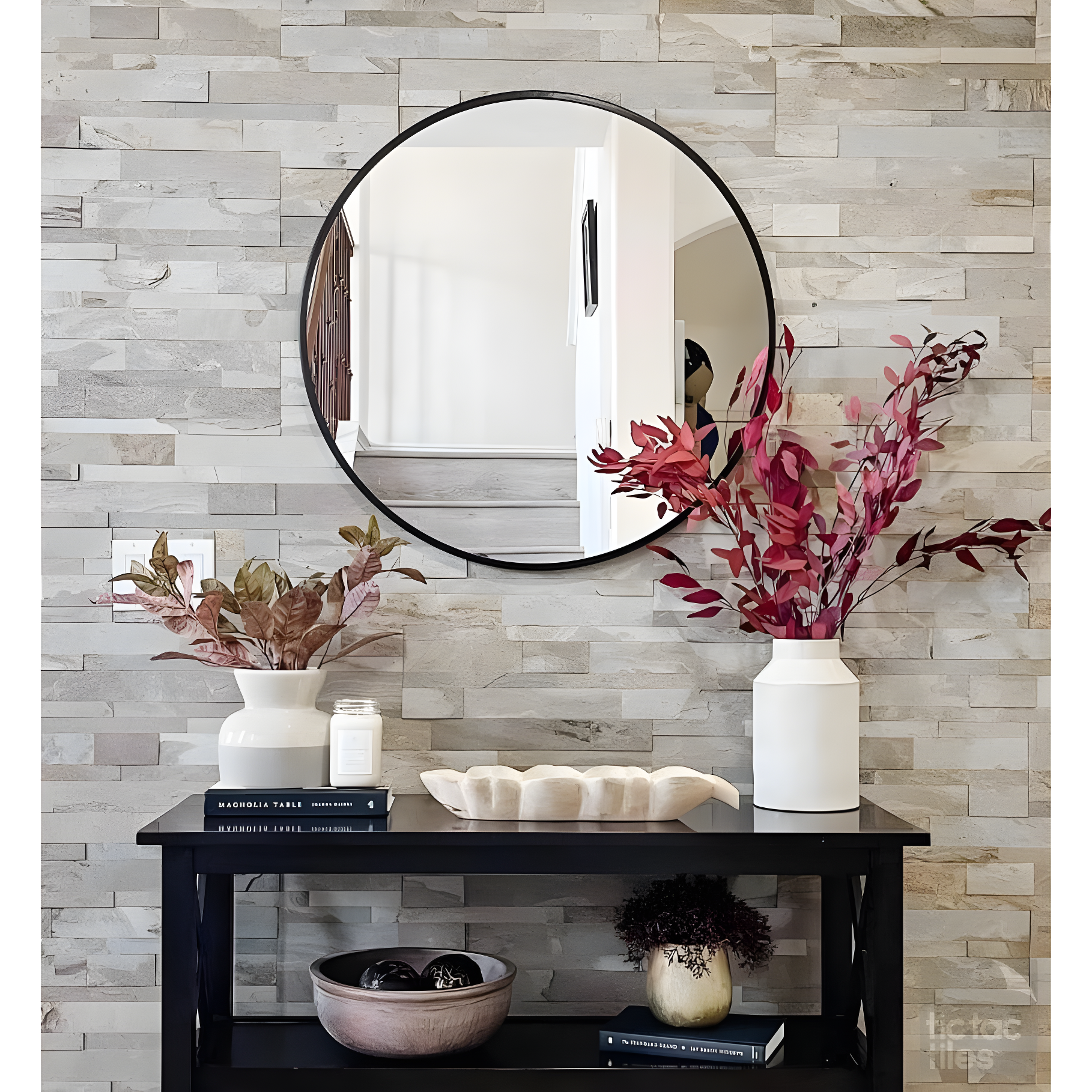 6'' W x 24'' L Natural Stone Peel and Stick Mosaic Tile