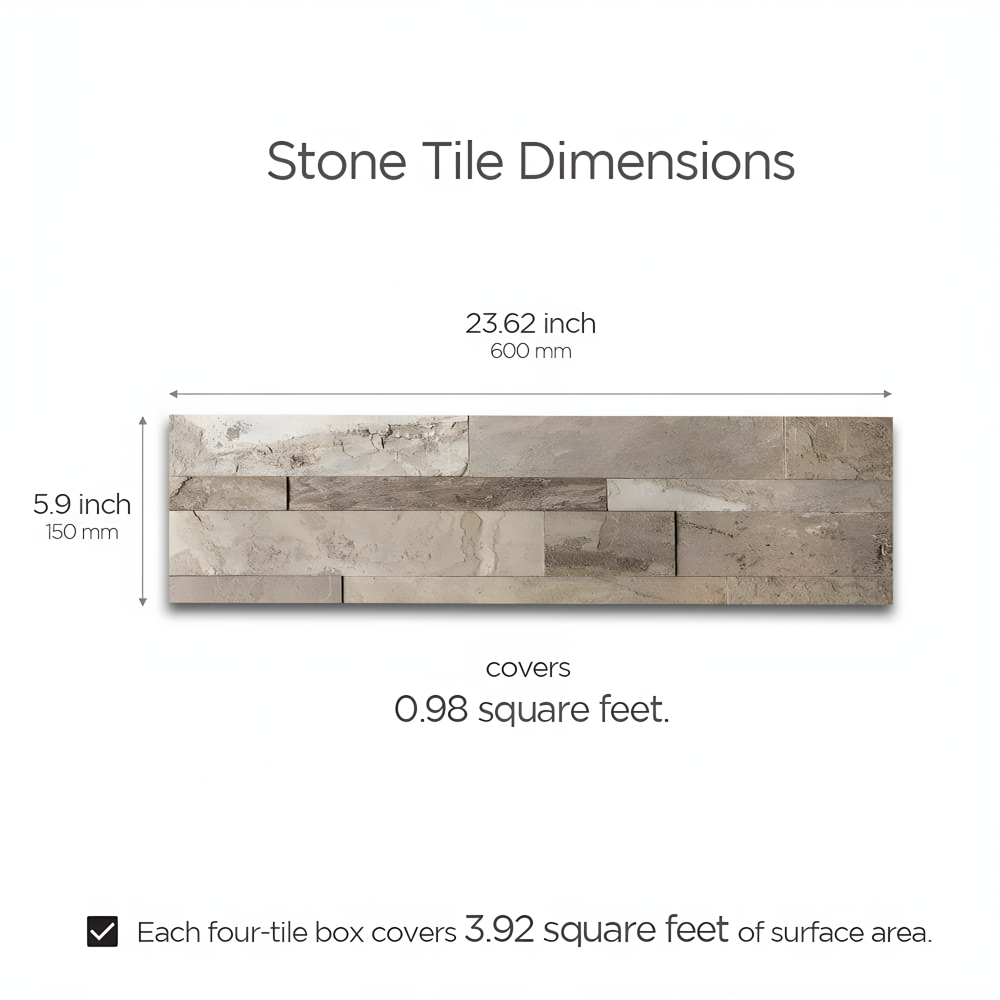 6'' W x 24'' L Natural Stone Peel and Stick Mosaic Tile
