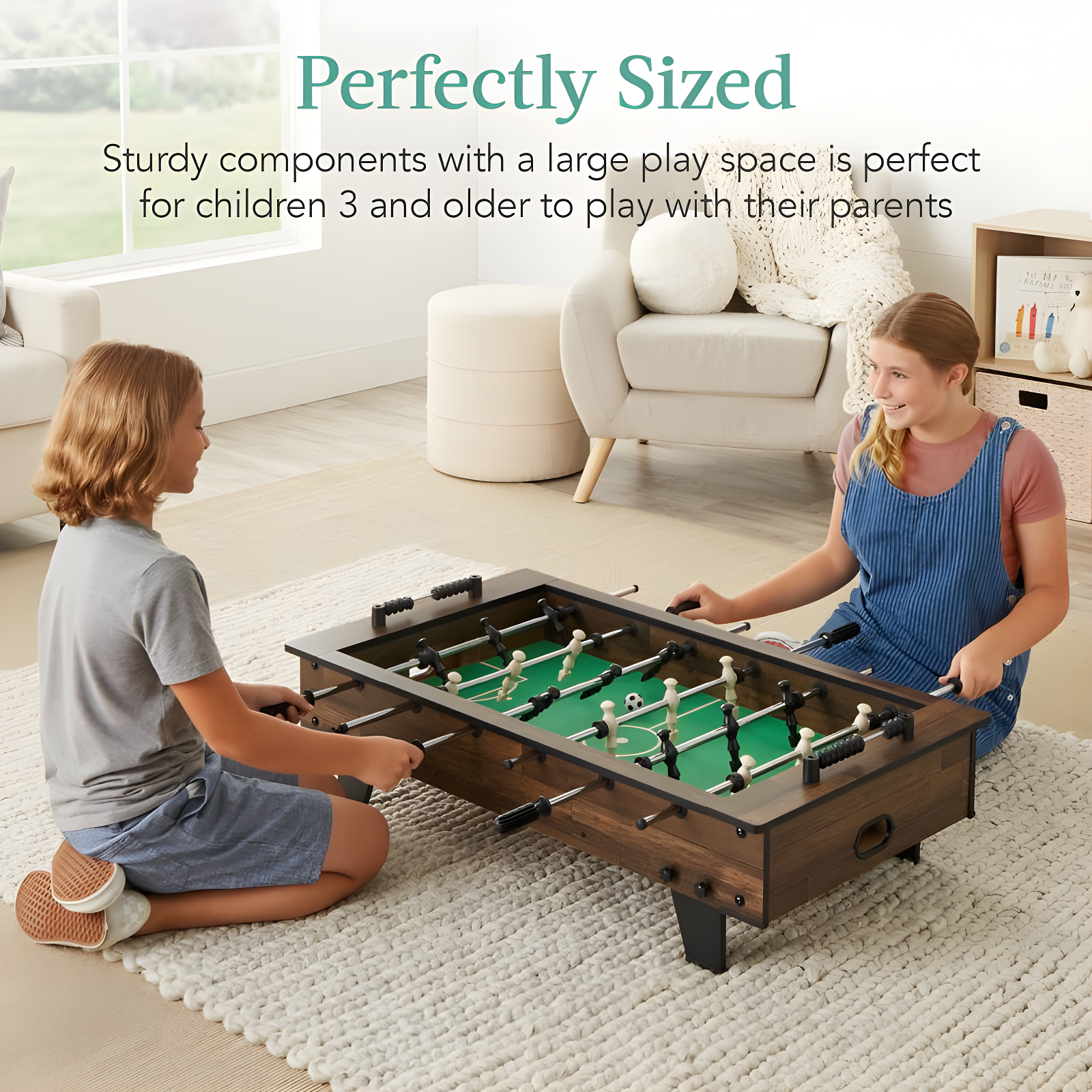 Best Choice Products 40in Tabletop Foosball Table, Arcade Table Soccer for Home, Game Room w/ 2 Balls - Dark Wood