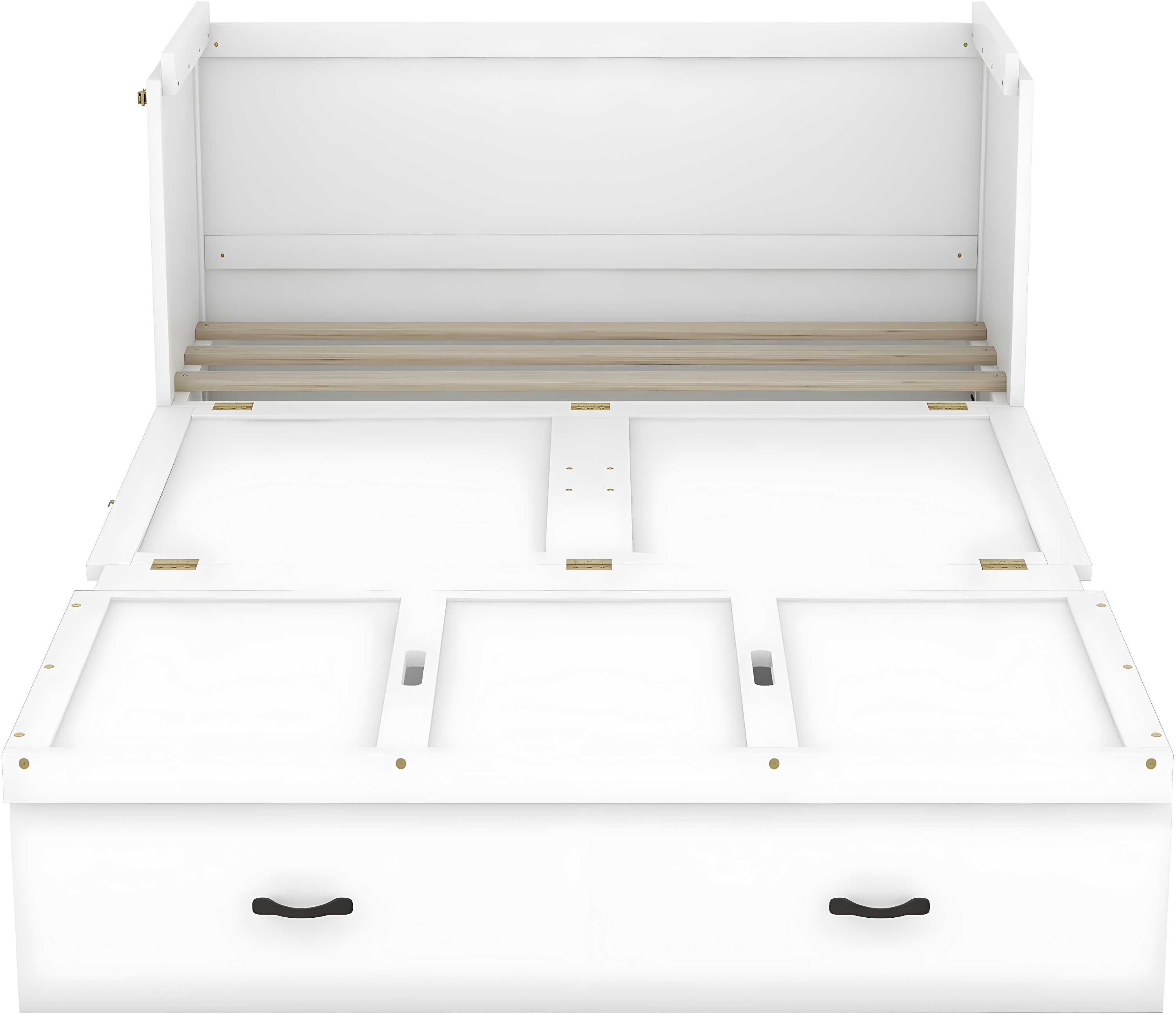 Harper & Bright Designs Full Size Murphy Bed with USB Port and a Large Drawer, Space-Saving Wall Bed for Multipurpose Guest Room or Home Office - White