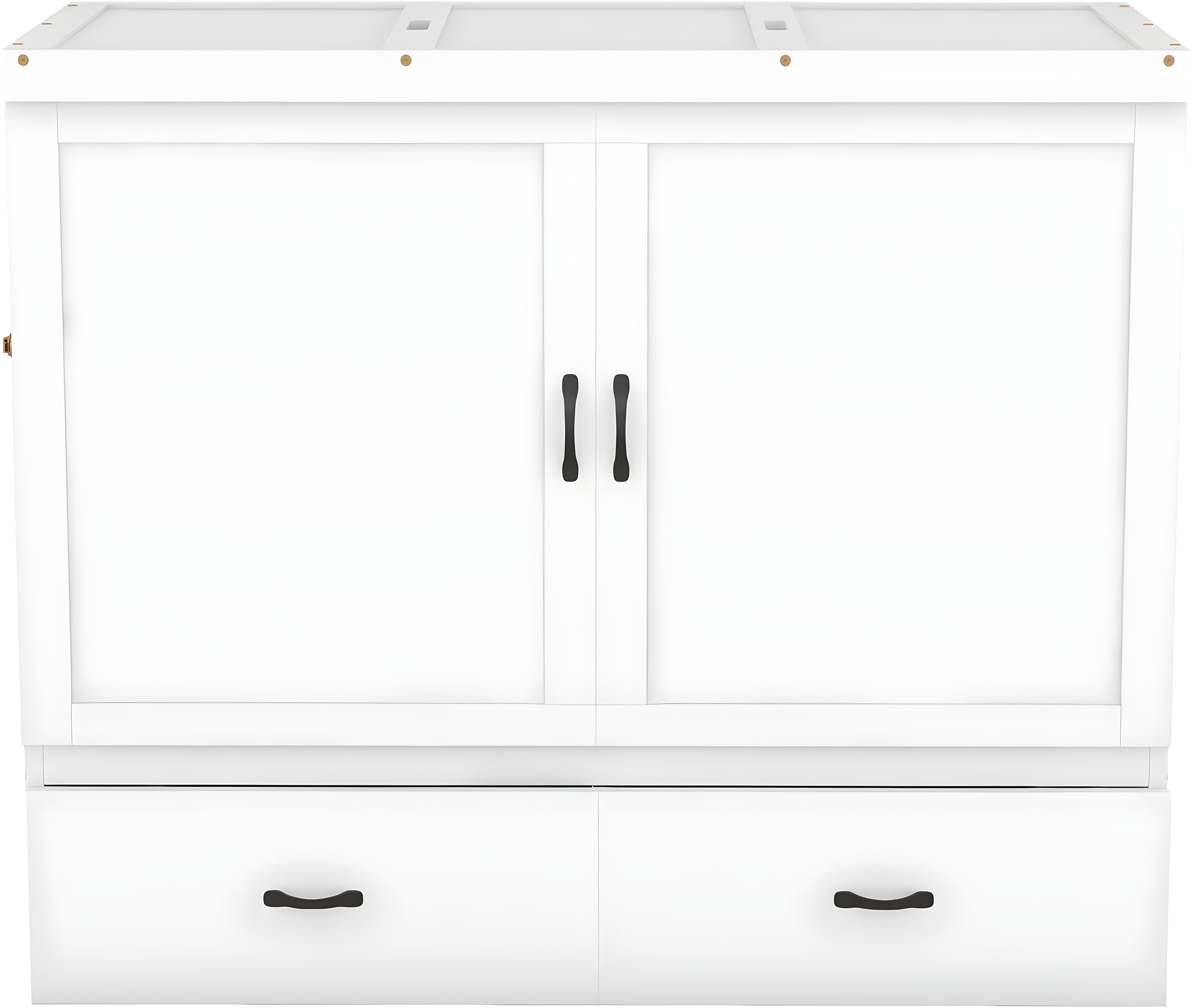 Harper & Bright Designs Full Size Murphy Bed with USB Port and a Large Drawer, Space-Saving Wall Bed for Multipurpose Guest Room or Home Office - White
