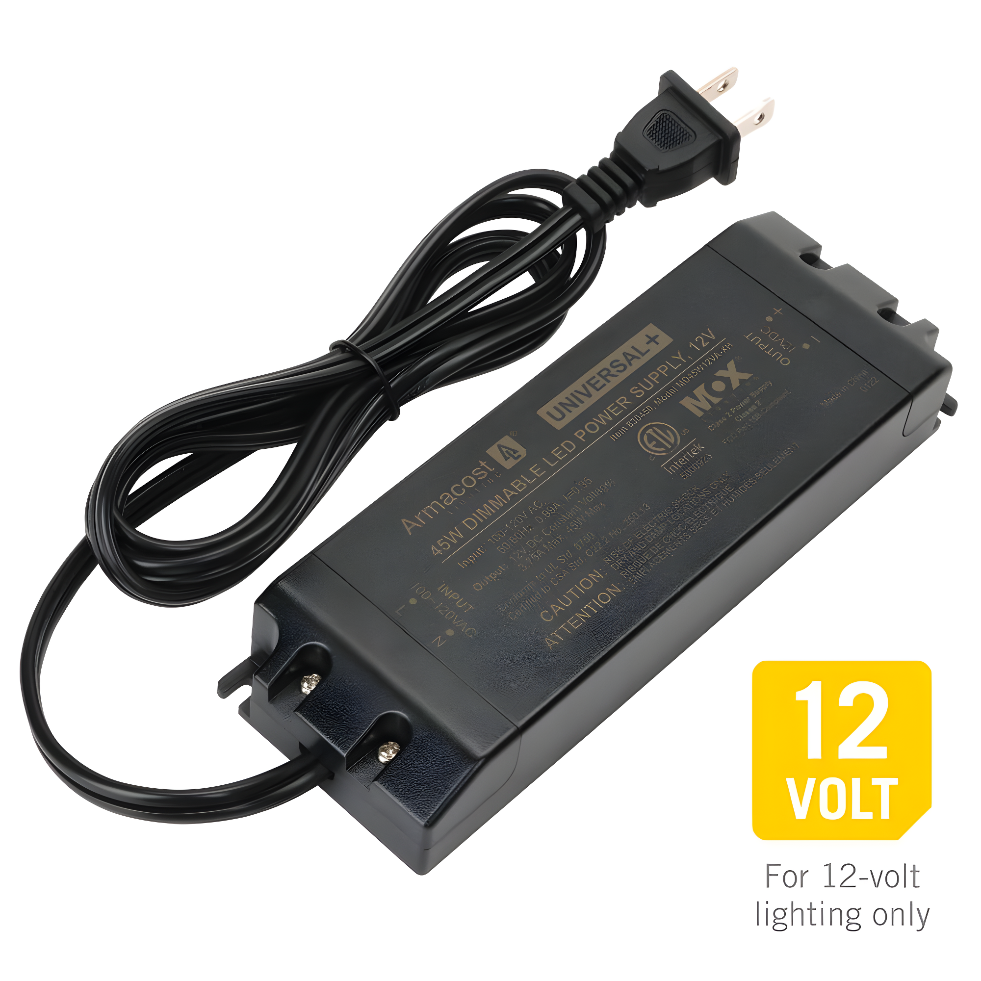 Universal+ Dimmable LED Driver 12V DC, 60W Electronic Transformer
