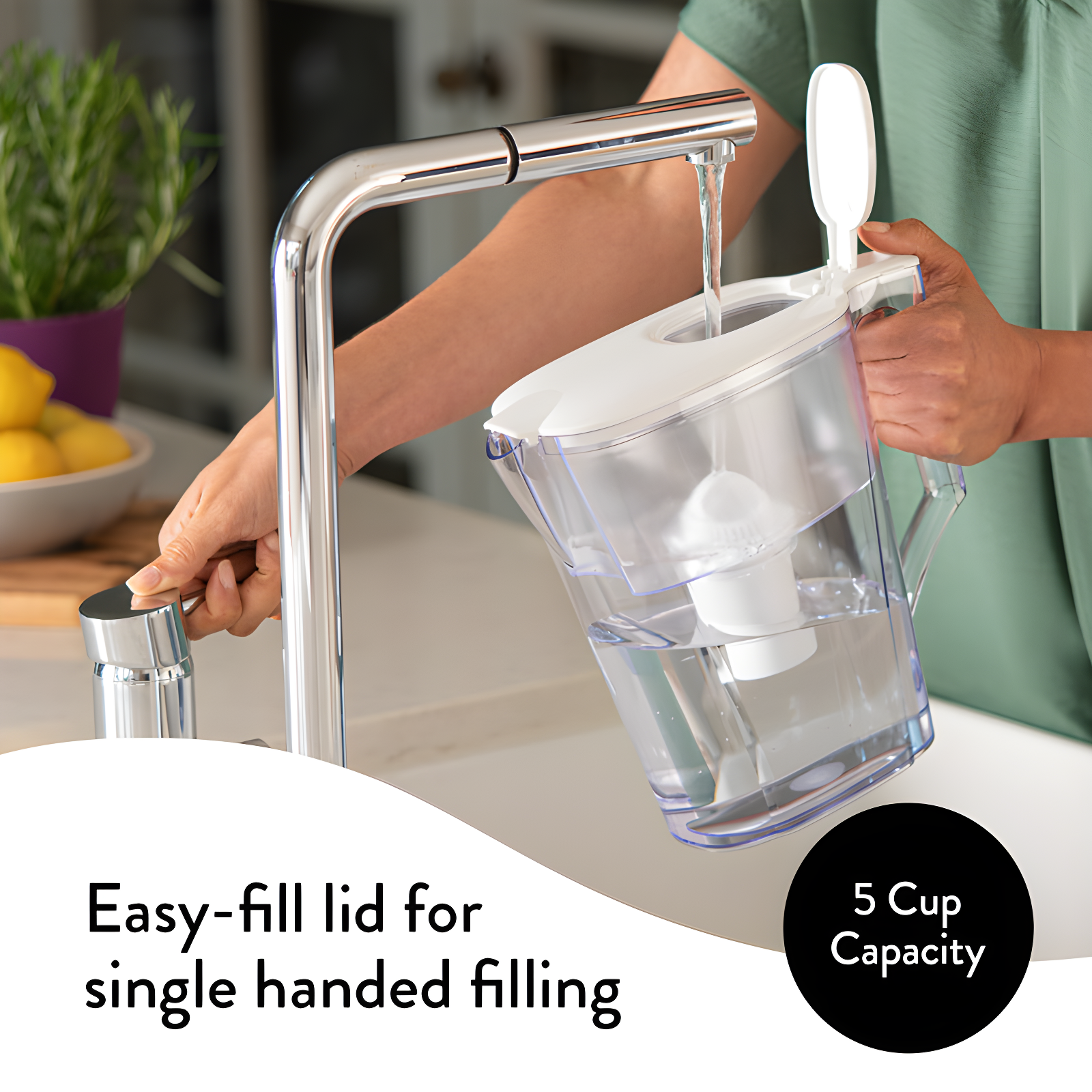 Aqua Optima Aqua Optima Water Filter Pitcher Value Pack For Tap And Drinking Water With 3 Compact  Filter, Bpa Free, Wqa Certified, Liscia Design (white)