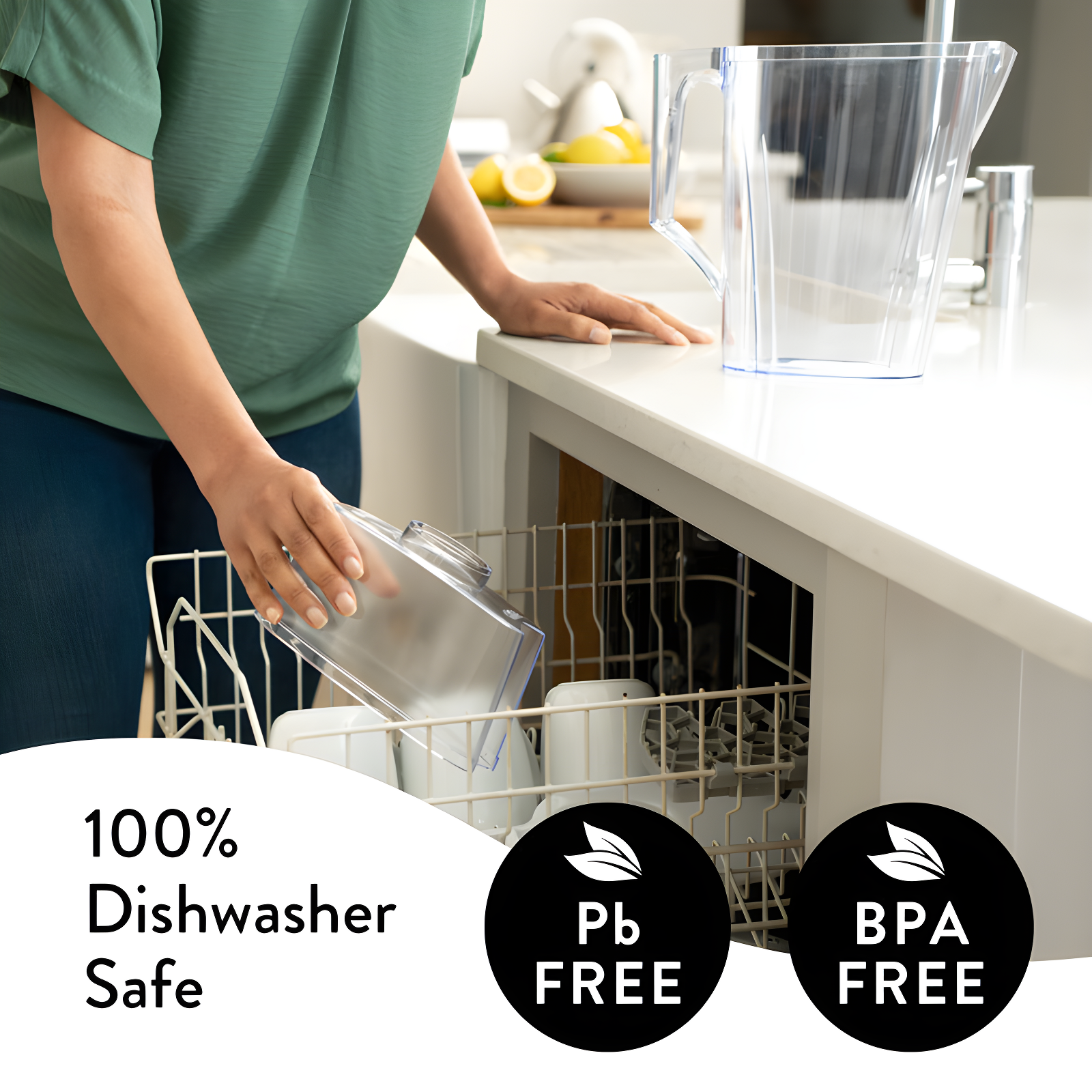 Aqua Optima Aqua Optima Water Filter Pitcher Value Pack For Tap And Drinking Water With 3 Compact  Filter, Bpa Free, Wqa Certified, Liscia Design (white)