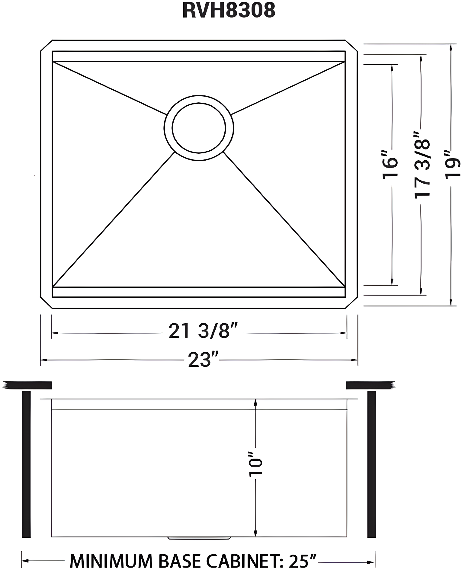 Ruvati RVH8308 Ruvati Workstation Undermount 16 Gauge Stainless Steel Kitchen Sink Single Bowl
