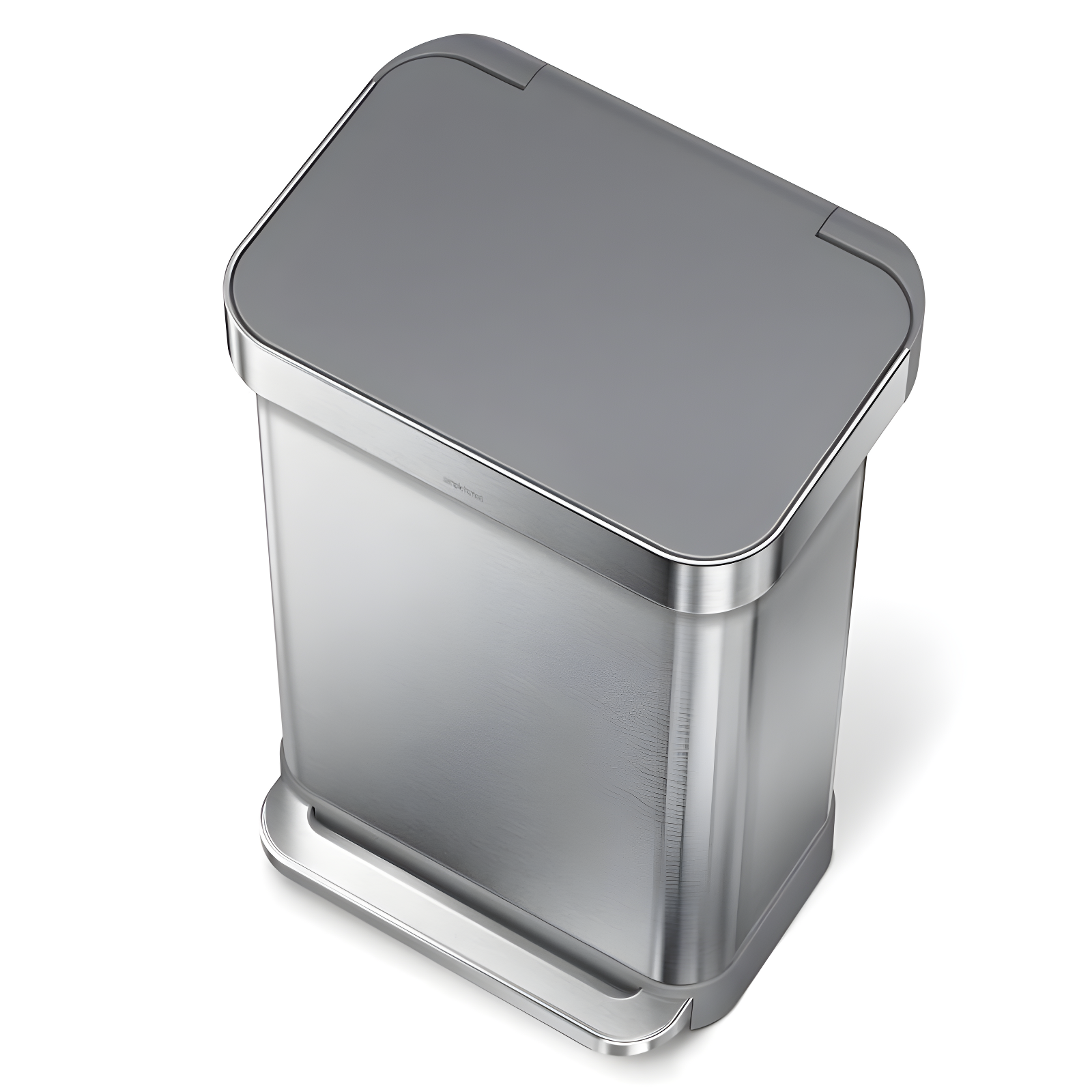 Simplehuman 45 Liter/ 12 Gallon Liter Kitchen Step Trash Can, Brushed Stainless Steel & Plastic Lid