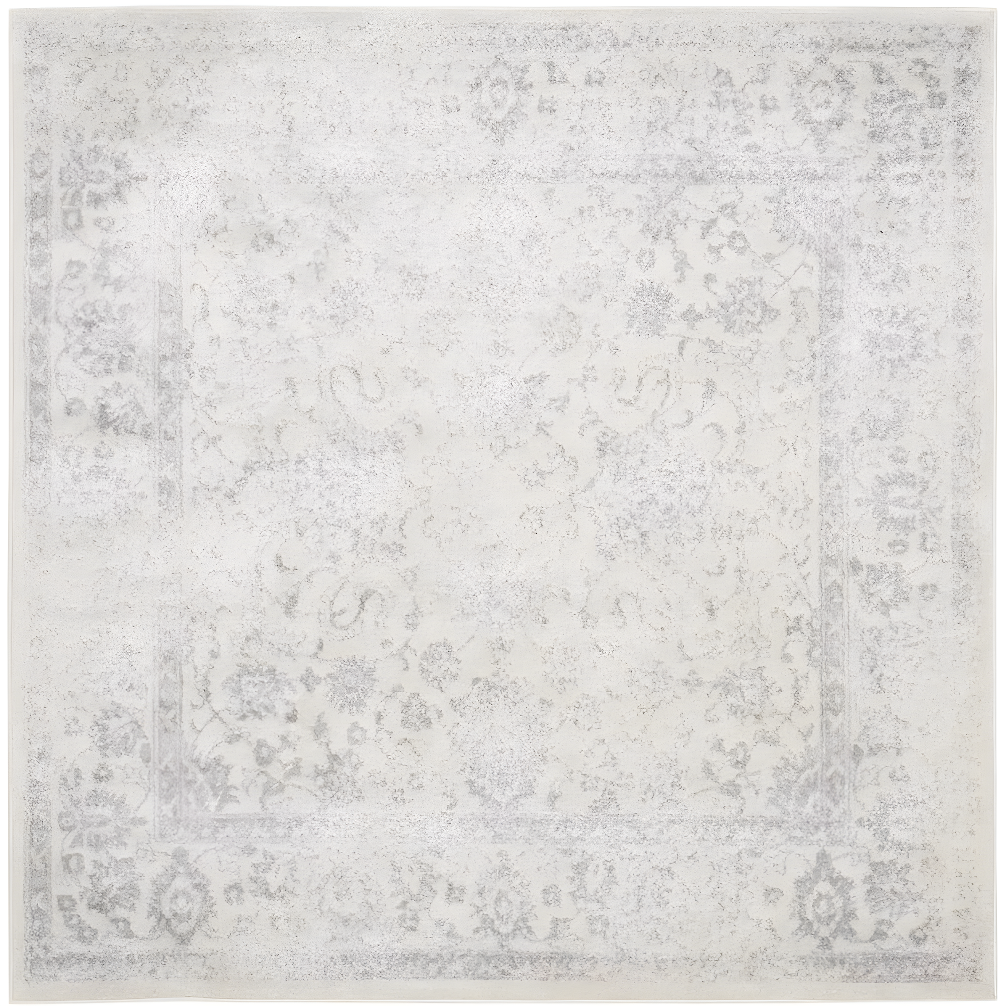 Adirondack ADR109 Machine Made Indoor Area Rug - Ivory/Silver - 5'x5' - Safavieh