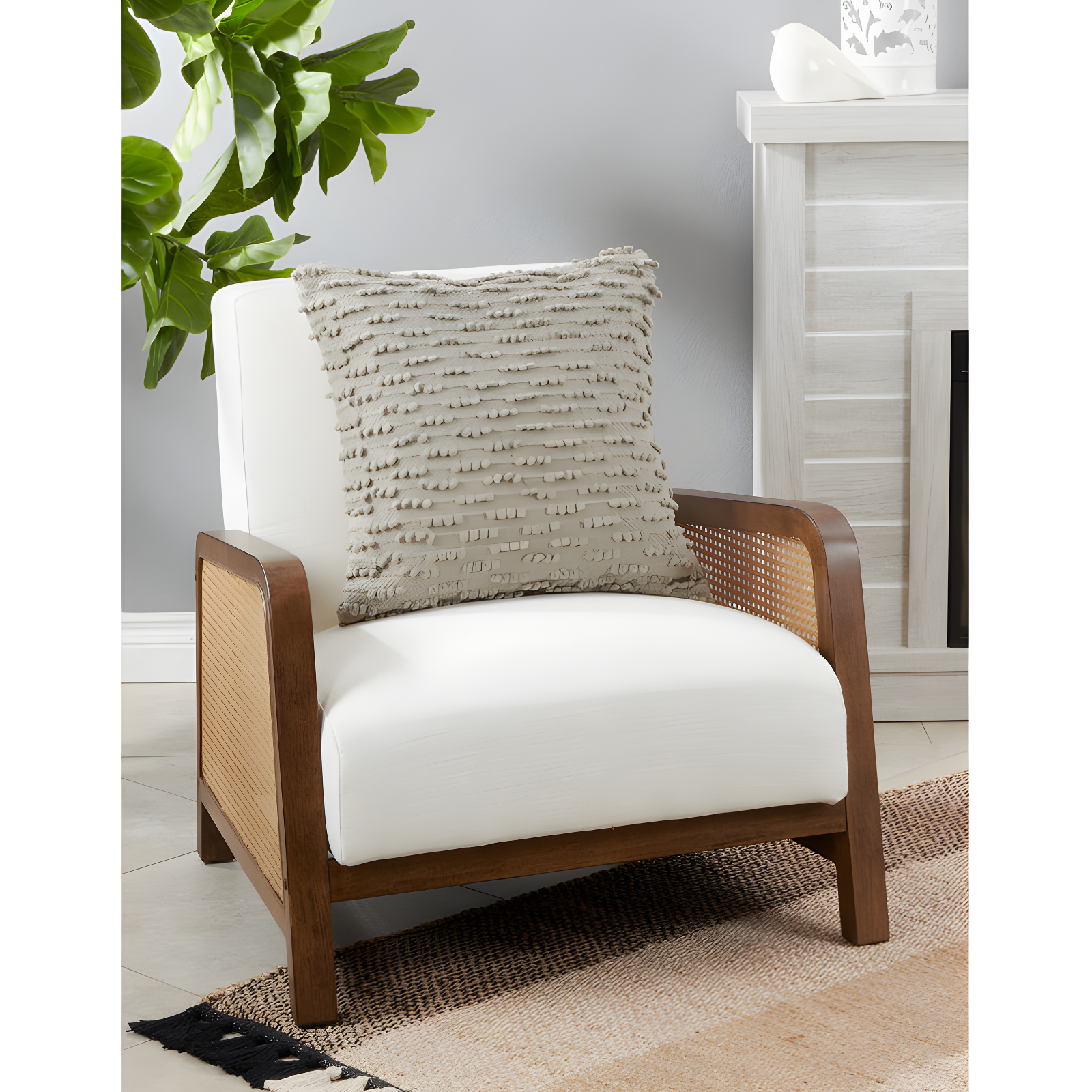 Saro Theo Collection Ruffled Cotton Throw Pillow