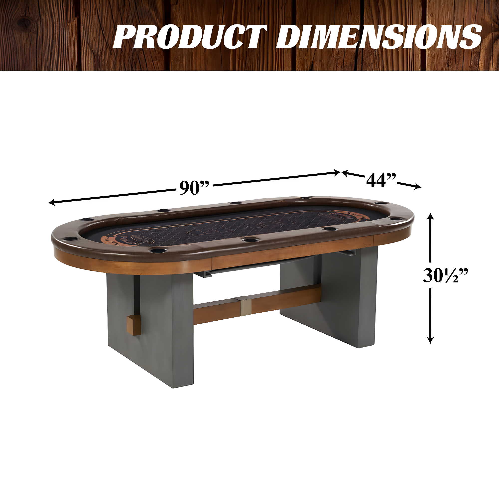 Barrington Urban 10-Player Poker Card Table with Dining Table Top