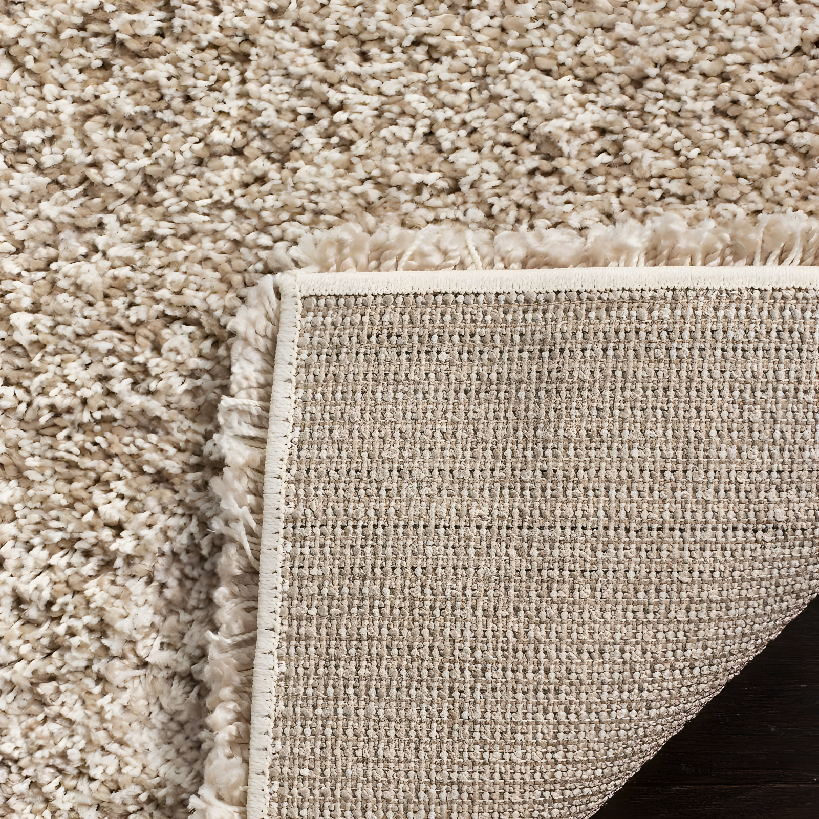 Shag SG151 Power Loomed Indoor Area Rug - Beige - 5'3"x7'6" - Safavieh.