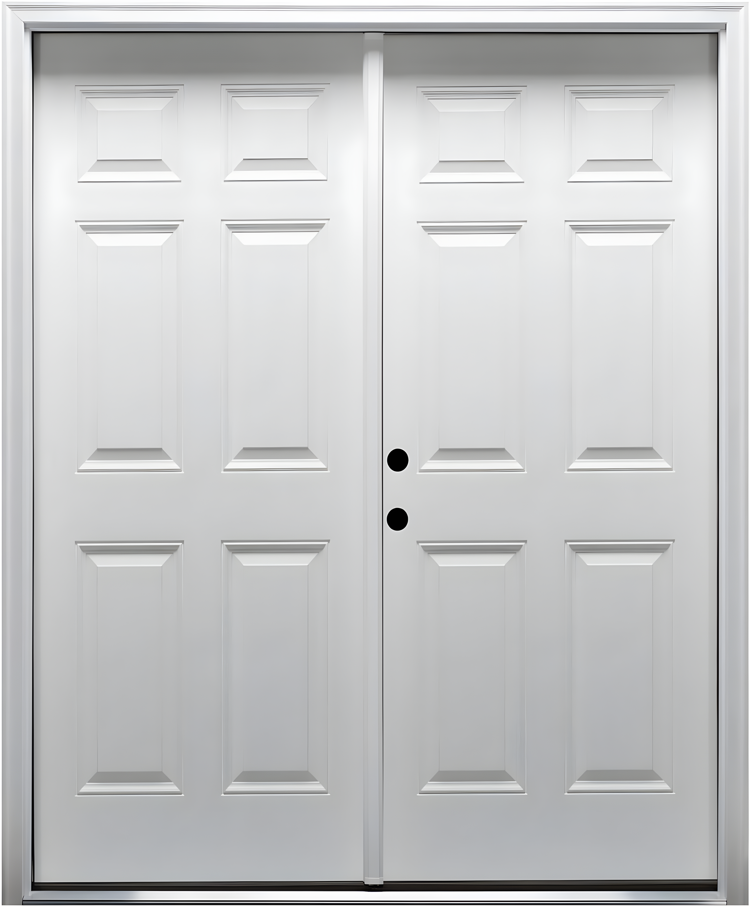 National Door Company 60 in. x 80 in. Right-Hand 6-Panel Classic Primed Steel Prehung Front Door on 6-9/16 in. Frame
