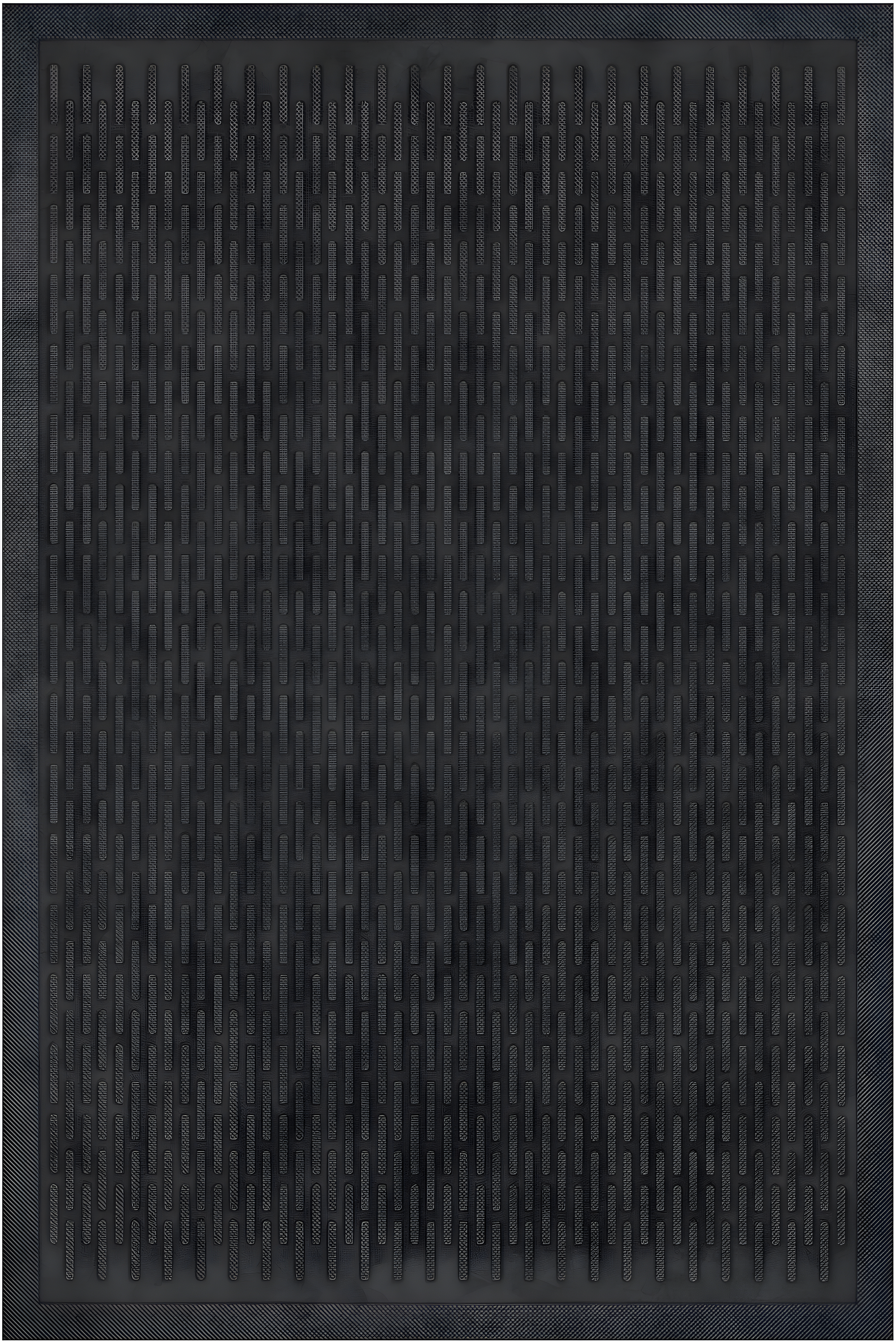 Ottomanson Easy clean, Waterproof Non-Slip Indoor/Outdoor Rubber Doormat, Black