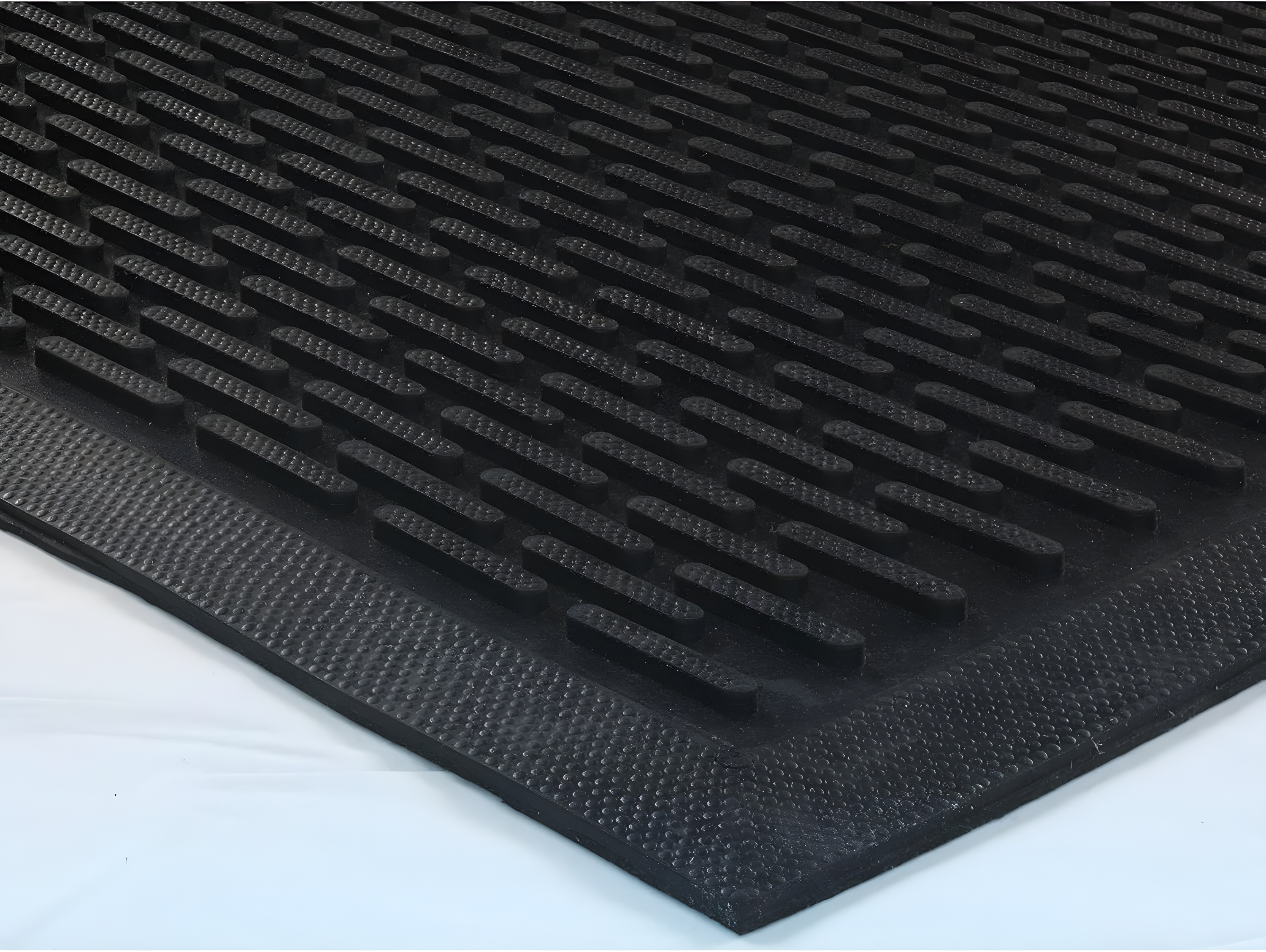 Ottomanson Easy clean, Waterproof Non-Slip Indoor/Outdoor Rubber Doormat, Black