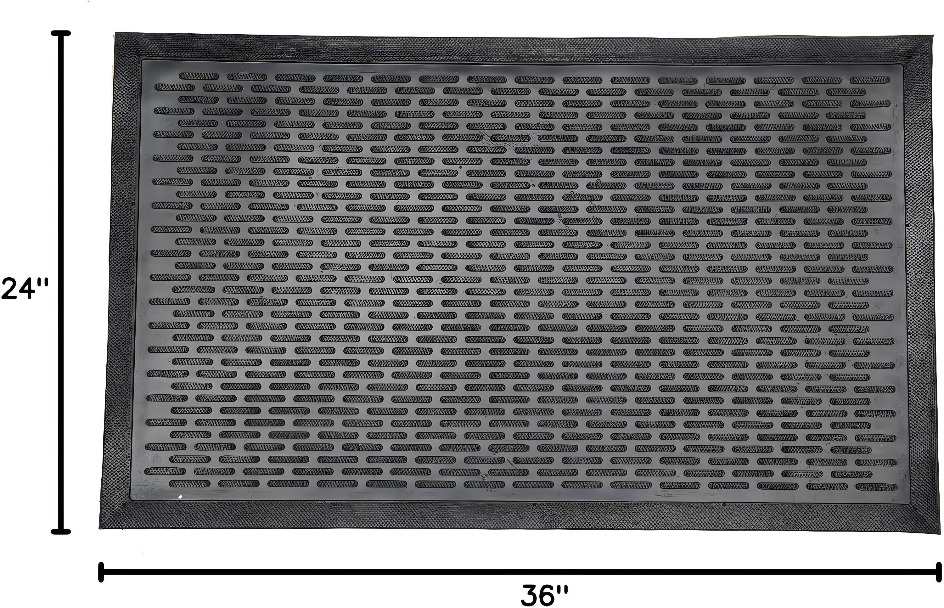 Ottomanson Easy clean, Waterproof Non-Slip Indoor/Outdoor Rubber Doormat, Black