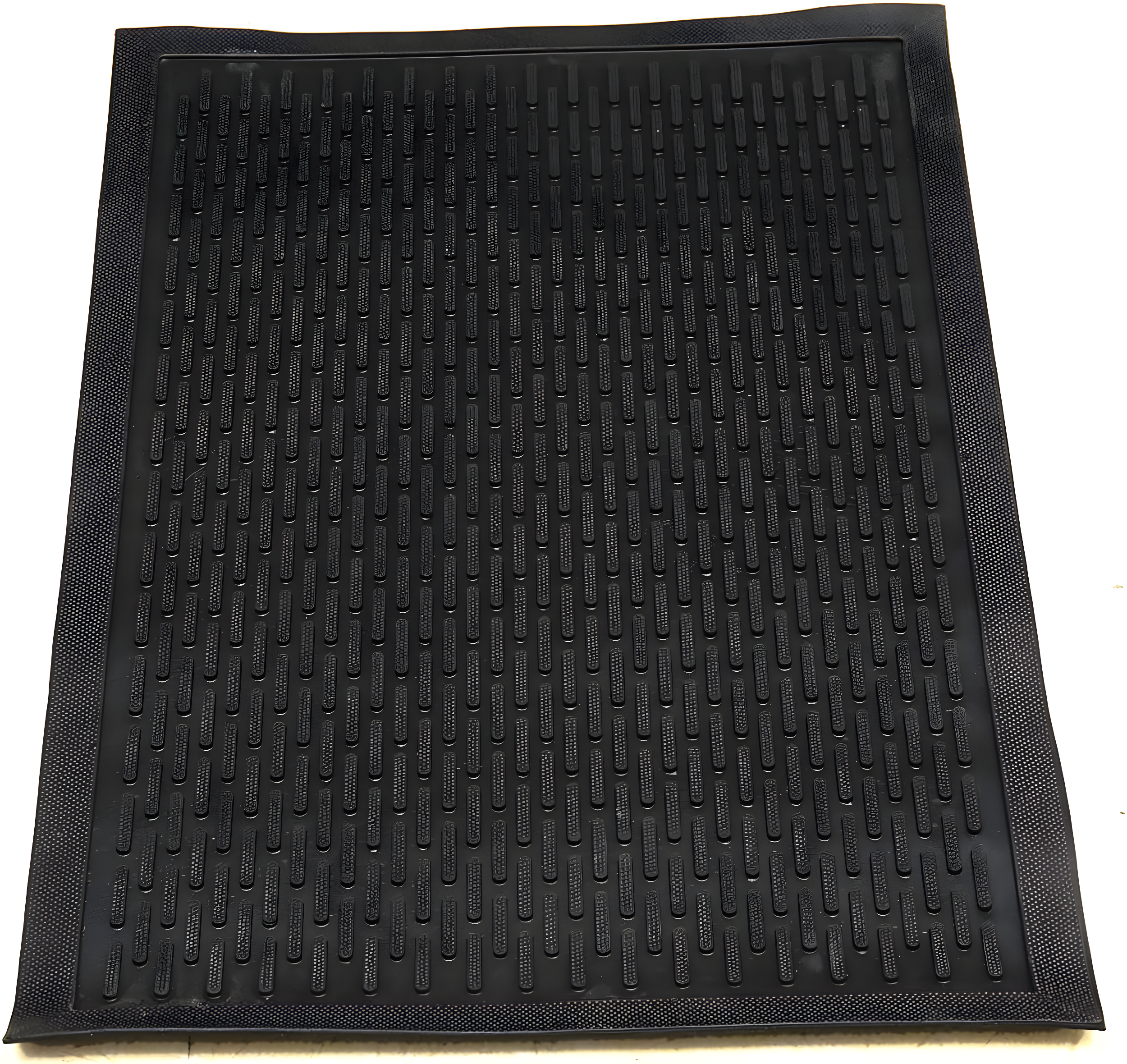 Ottomanson Easy clean, Waterproof Non-Slip Indoor/Outdoor Rubber Doormat, Black