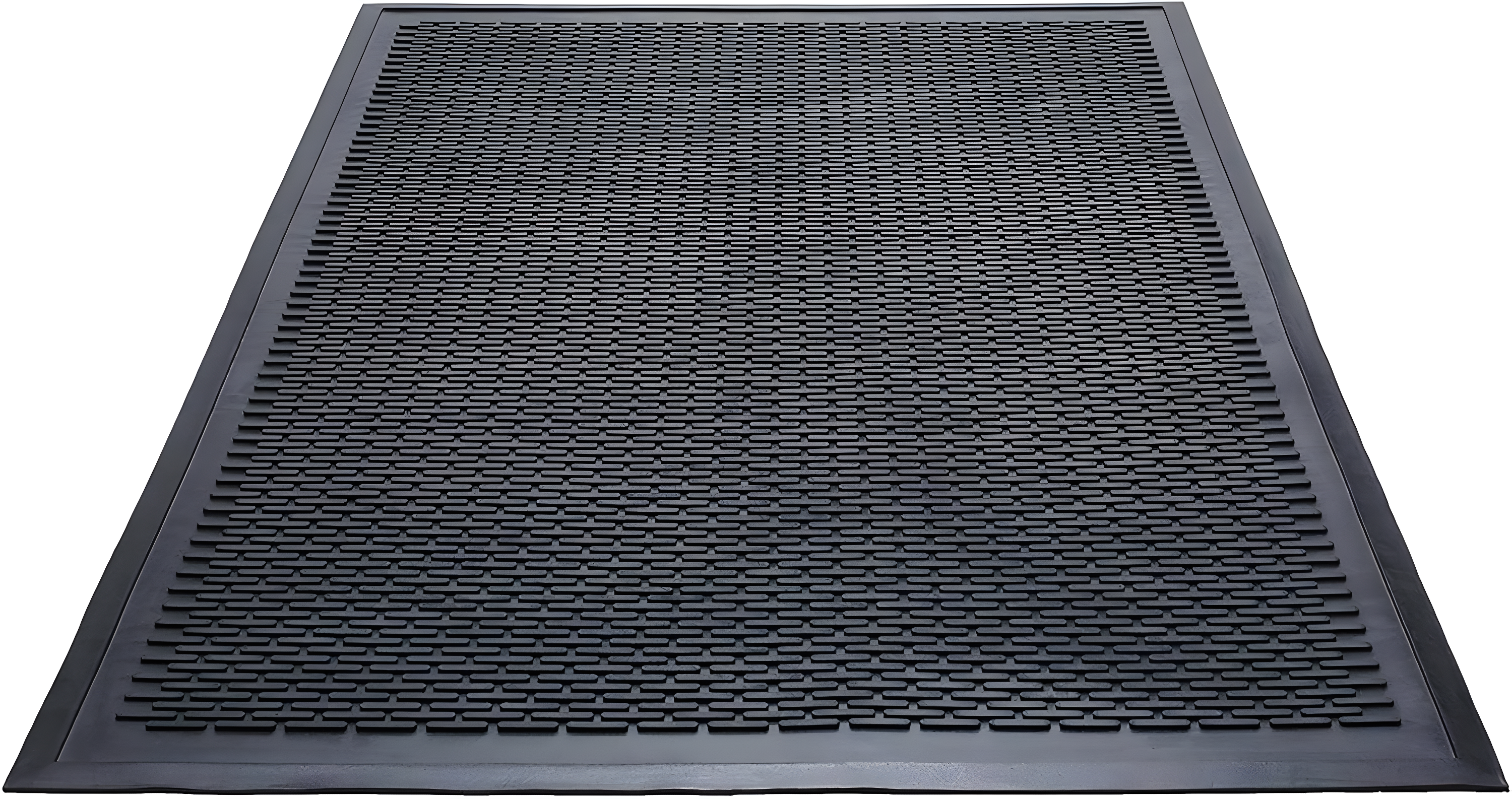 Ottomanson Easy clean, Waterproof Non-Slip Indoor/Outdoor Rubber Doormat, Black