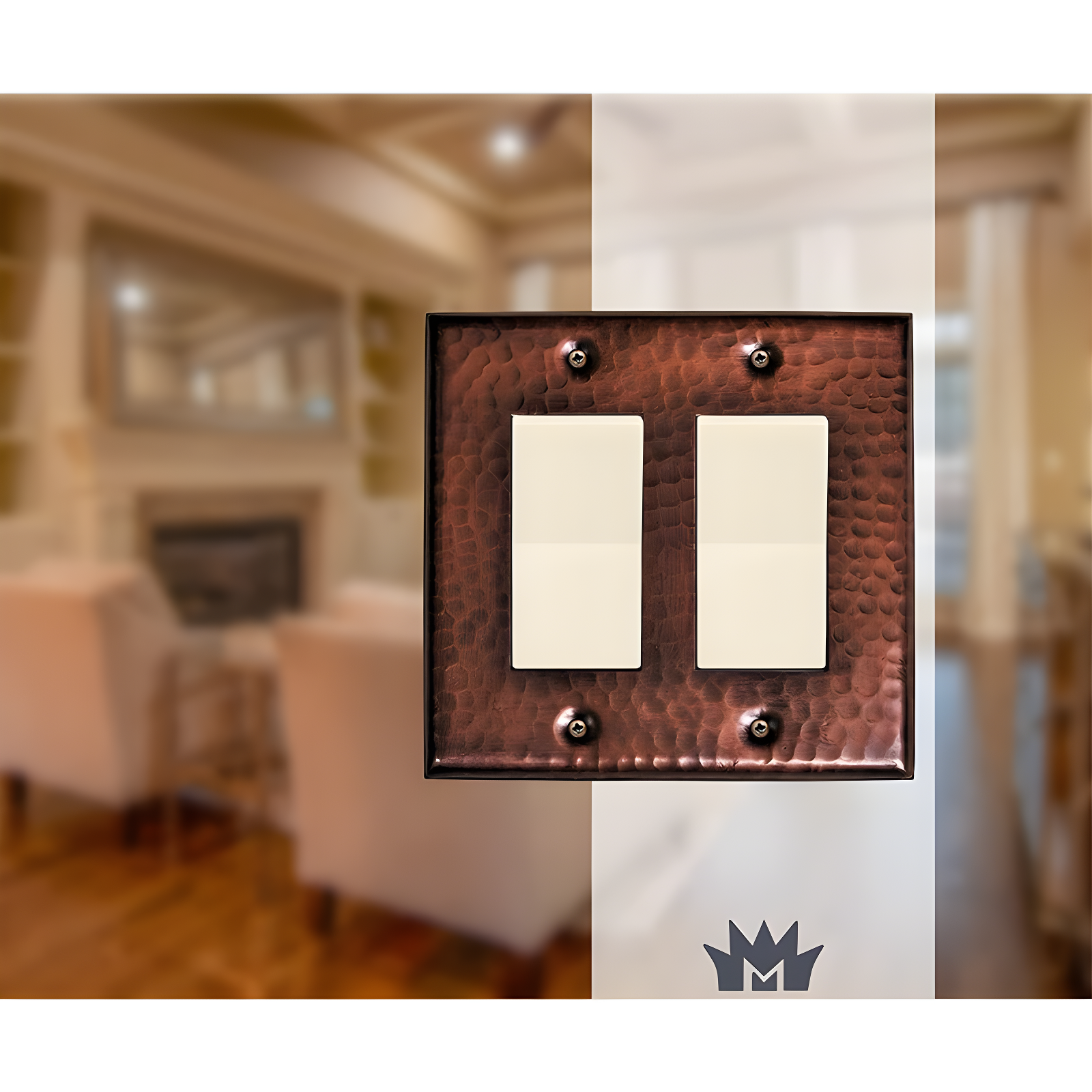 Monarch Abode Hand Hammered 2 - Gang Rocker Standard Wall Plate