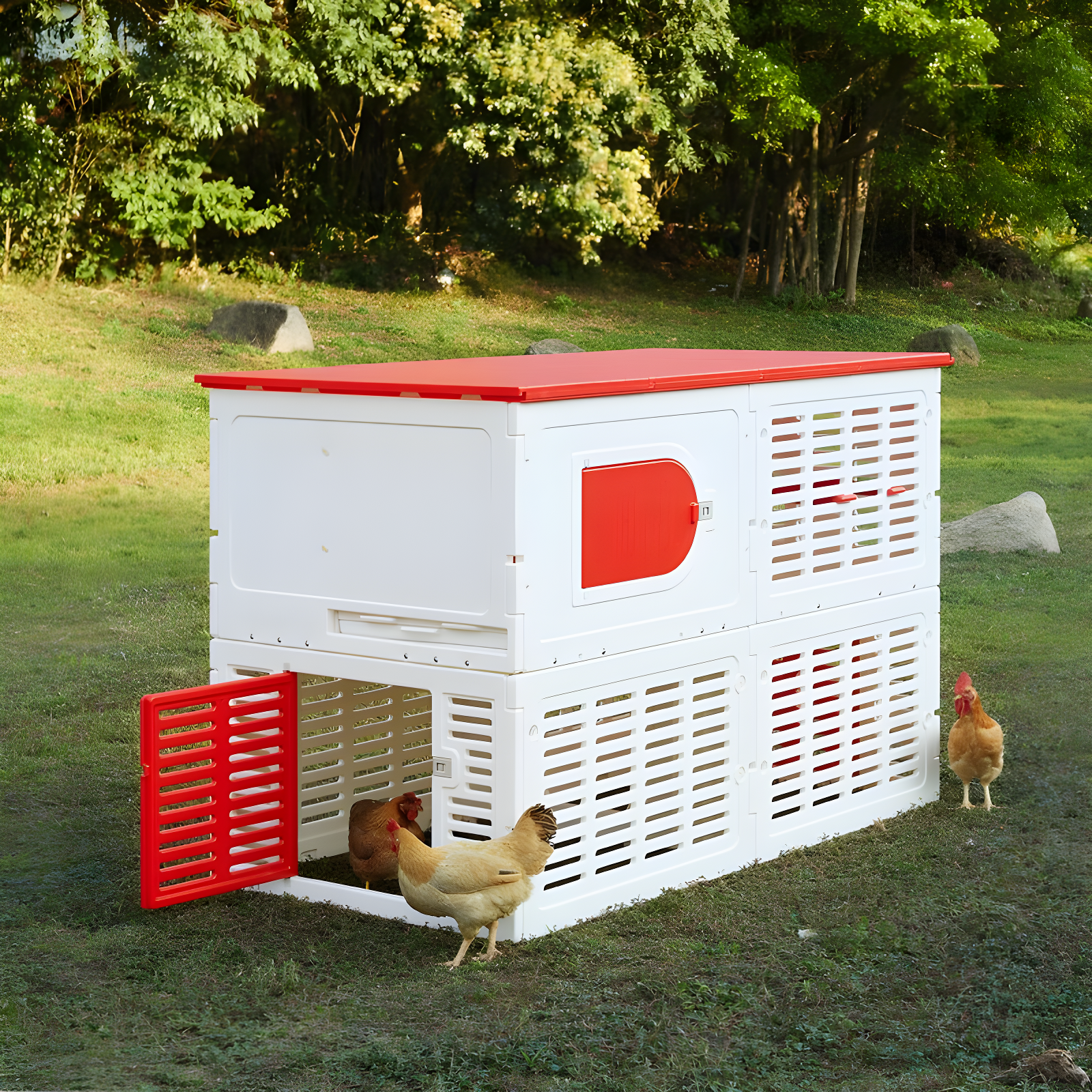 Sam's Pets Kuritsa 15 Square Feet Walk In Chicken Coop with Nesting Box For Up To 3 Chickens