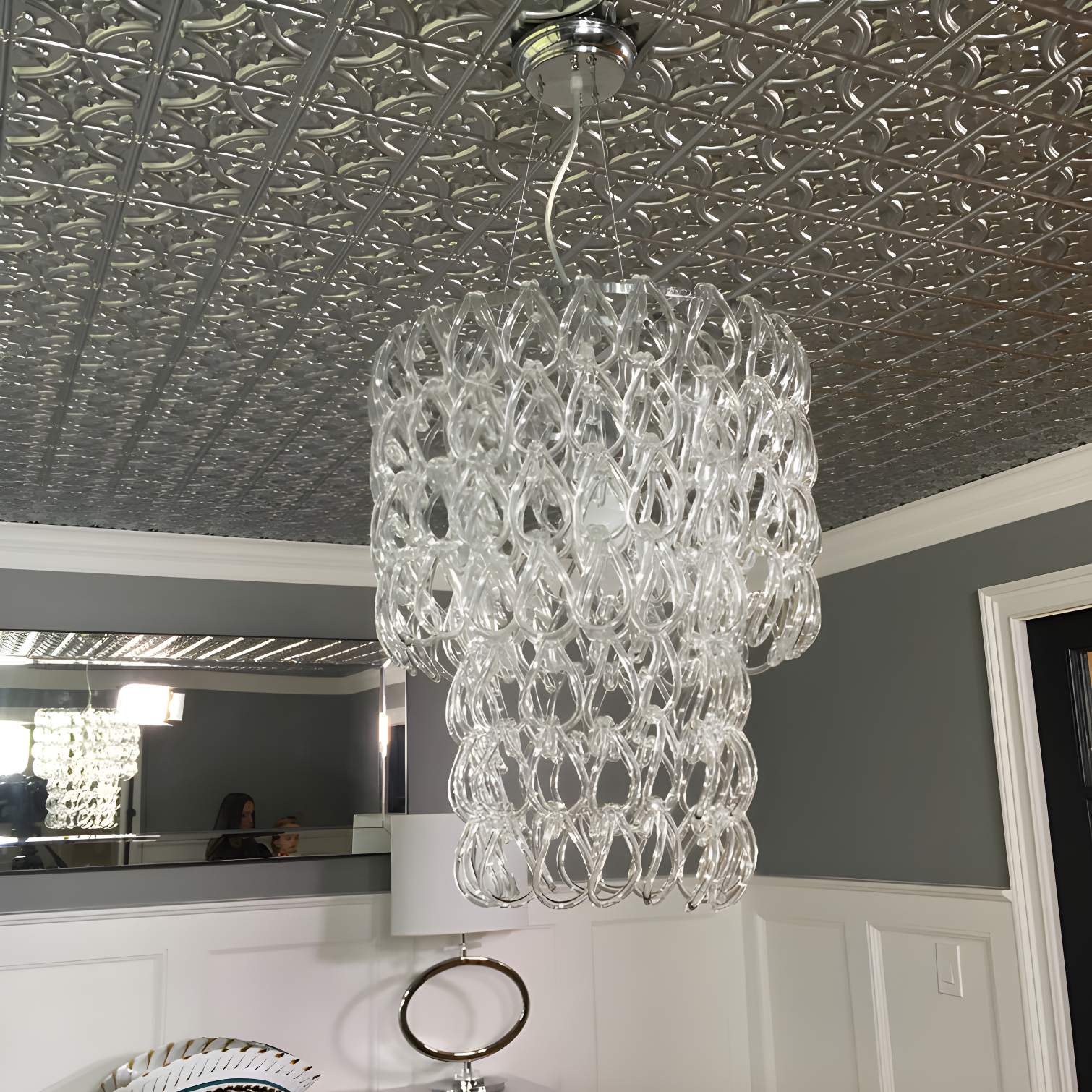 FromPlainToBeautifulInHours Gothic Reims 2 Ft. X 2 Ft. Drop-In Or Glue-Up PVC Ceiling Tile (Set of 10)