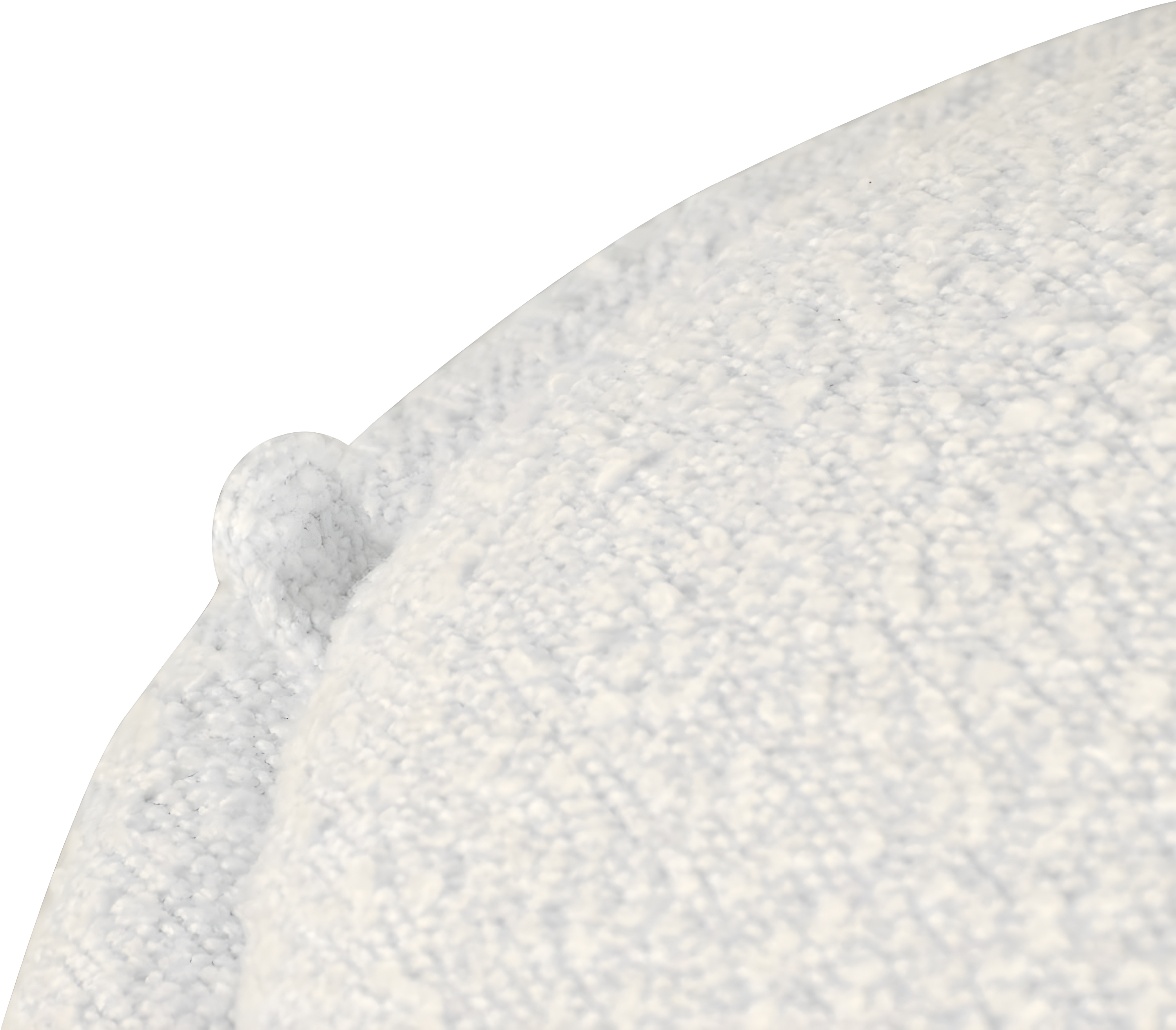Storage Round Ottoman Cream Boucle - HomePop: Footrest, Vanity Seating, No Assembly Required