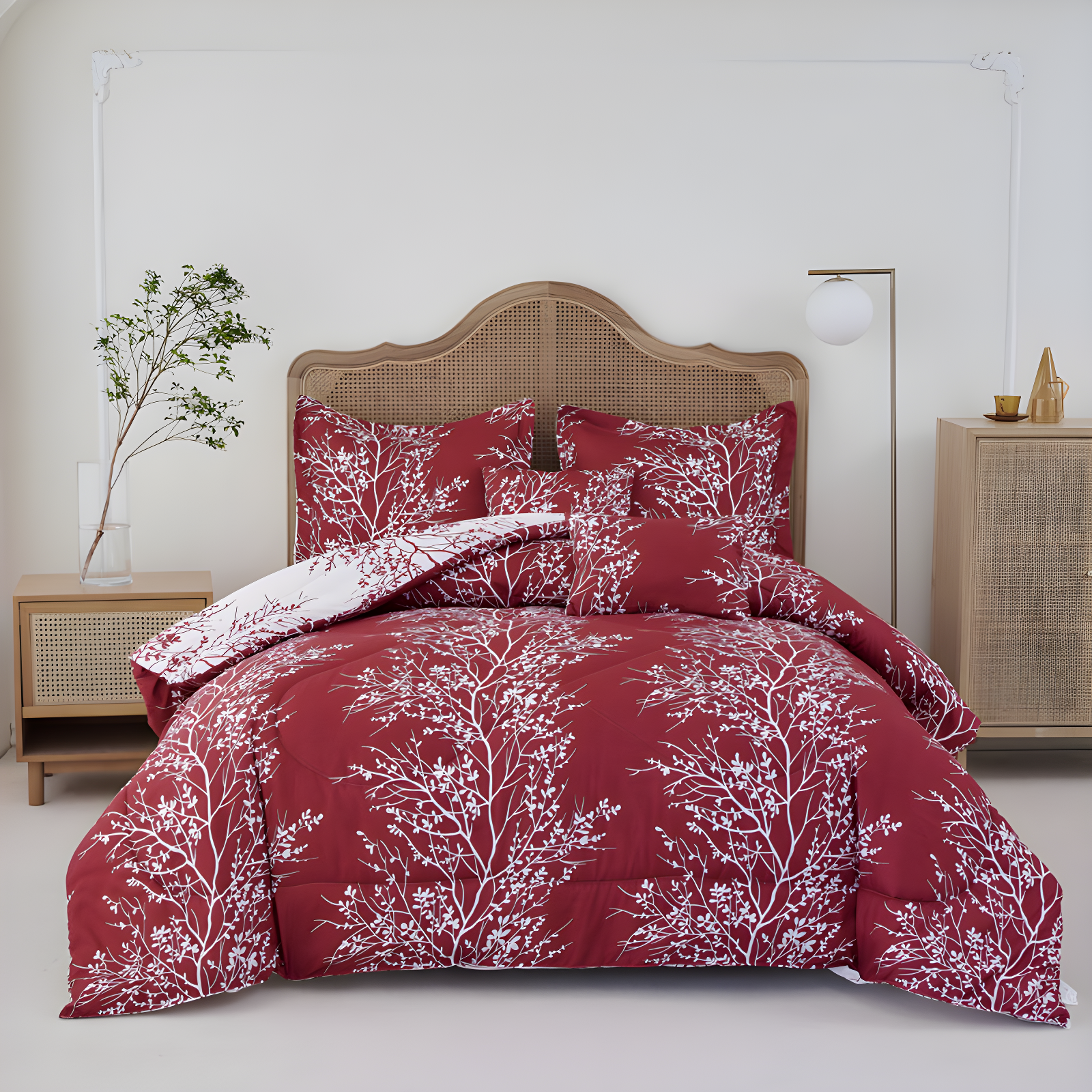 Spirit Linen 6-Piece Foliage Reversible Comforter Set