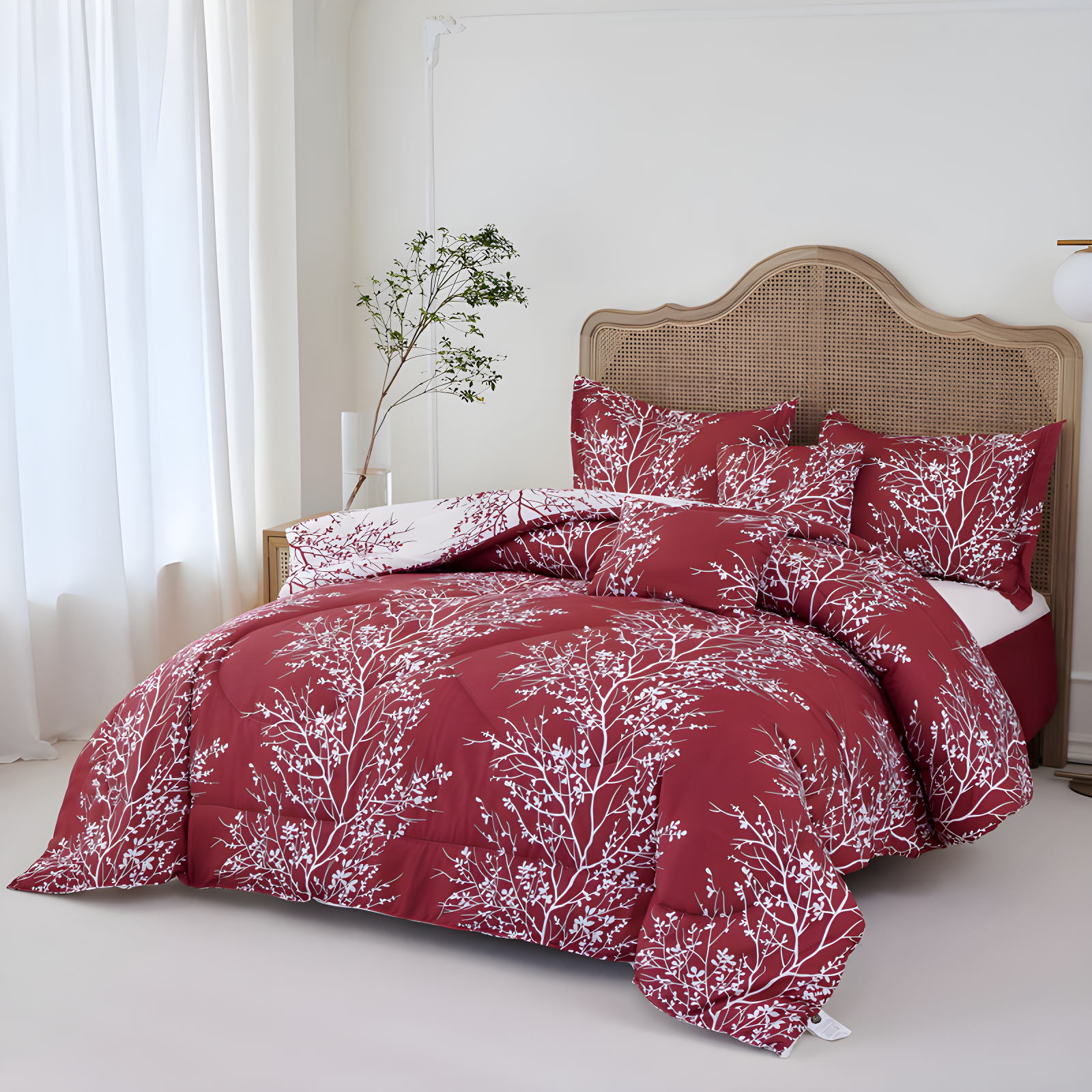 Spirit Linen 6-Piece Foliage Reversible Comforter Set
