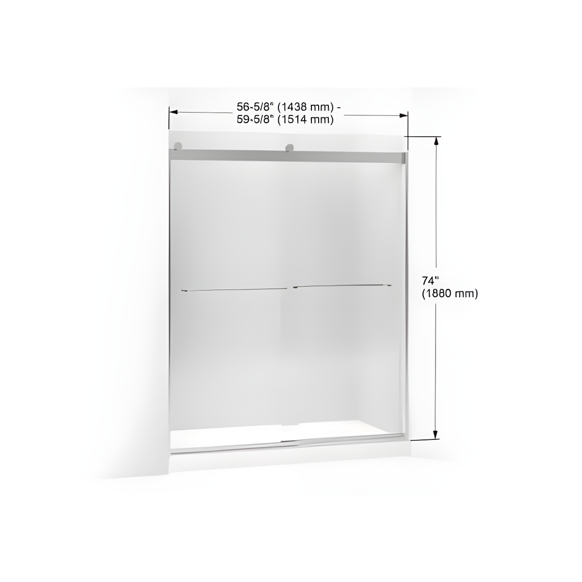 Levity 59.63" x 74" Bypass Shower Door with CleanCoat® Technology