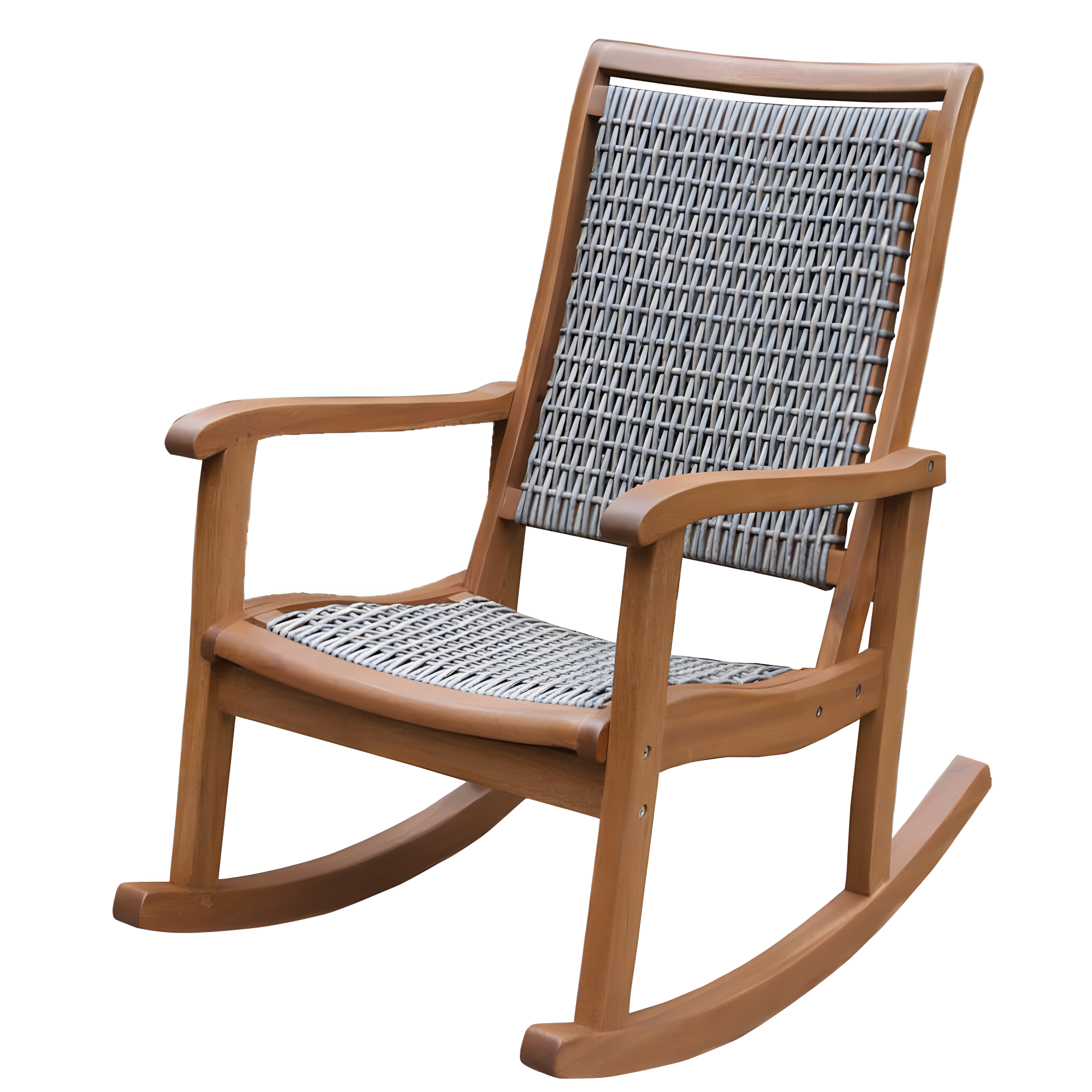 Vineyard Eucalyptus and Wicker 38" Outdoor Rocking Chair
